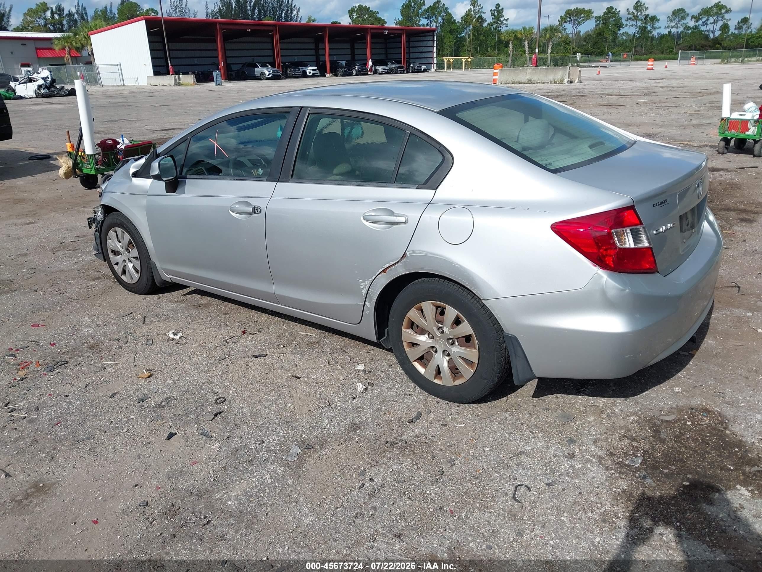 2012 Honda Civic Lx Silver vin: 19XFB2F50CE065686
