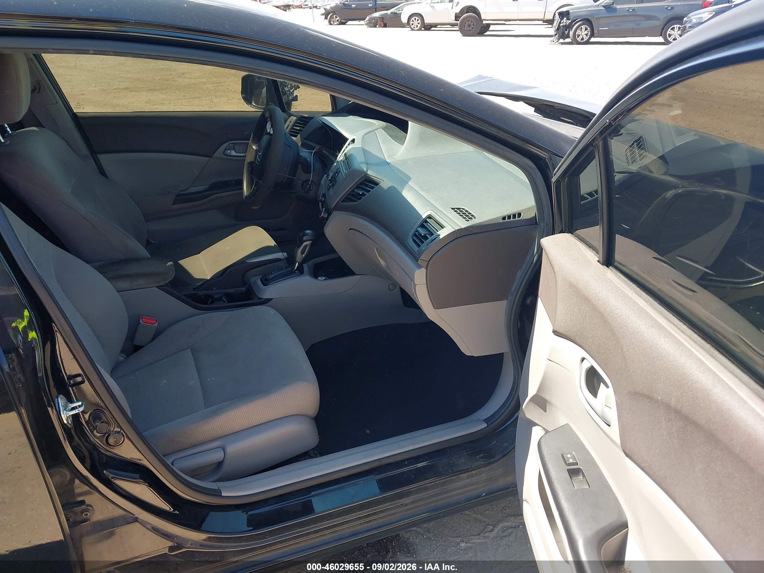 2012 Honda Civic Lx Black vin: 19XFB2F50CE078146