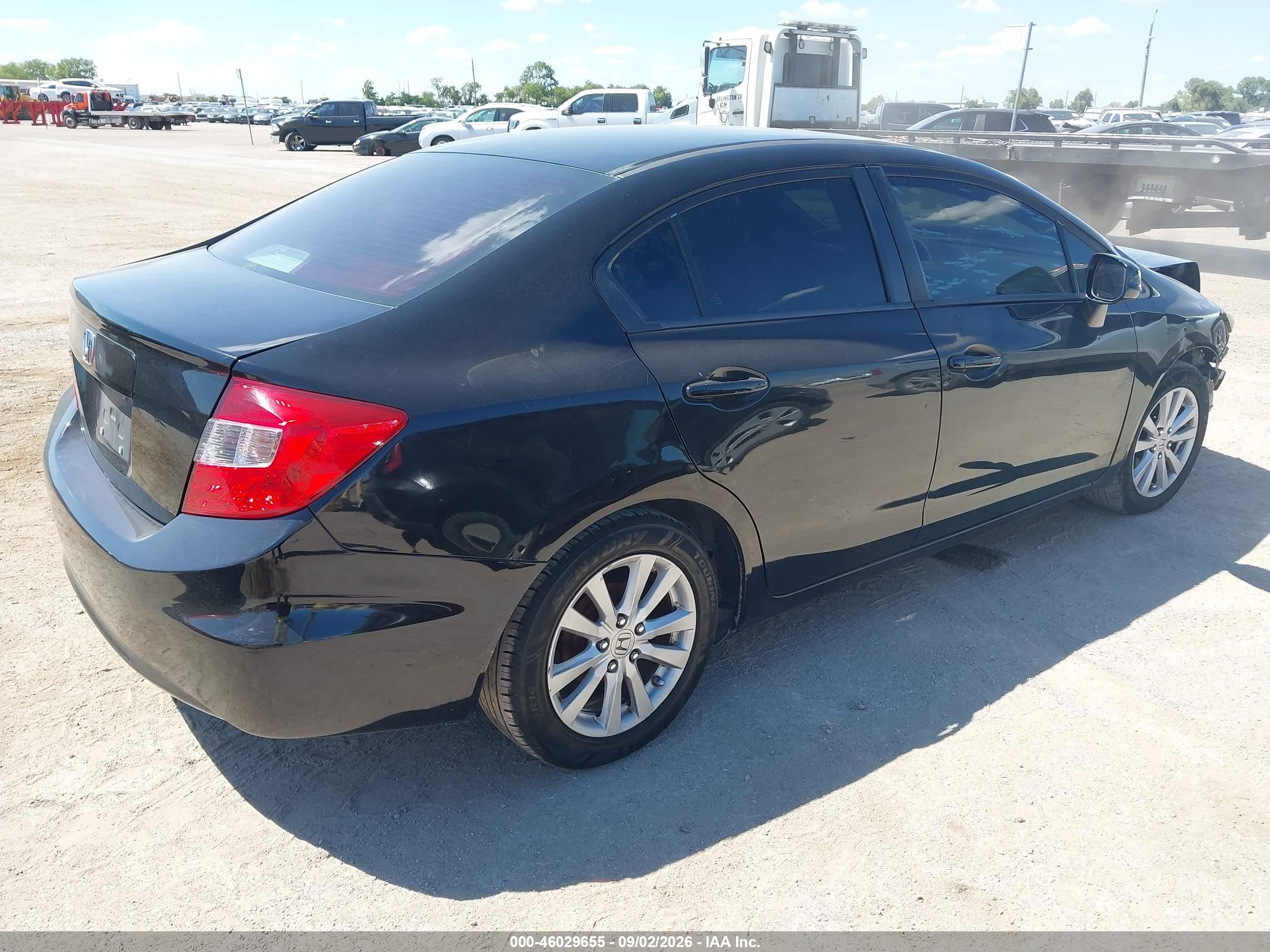 2012 Honda Civic Lx Black vin: 19XFB2F50CE078146