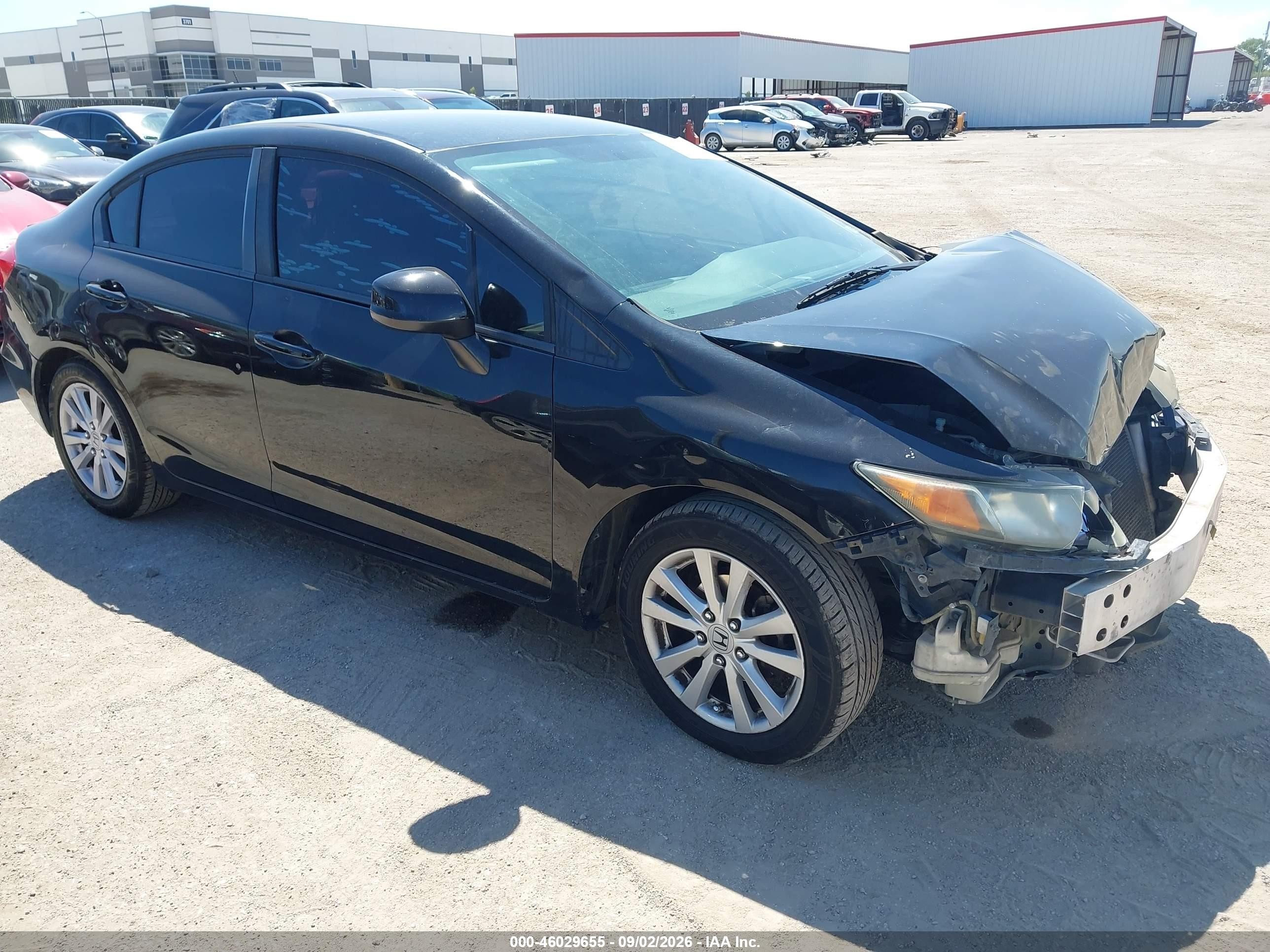 2012 Honda Civic Lx Black vin: 19XFB2F50CE078146