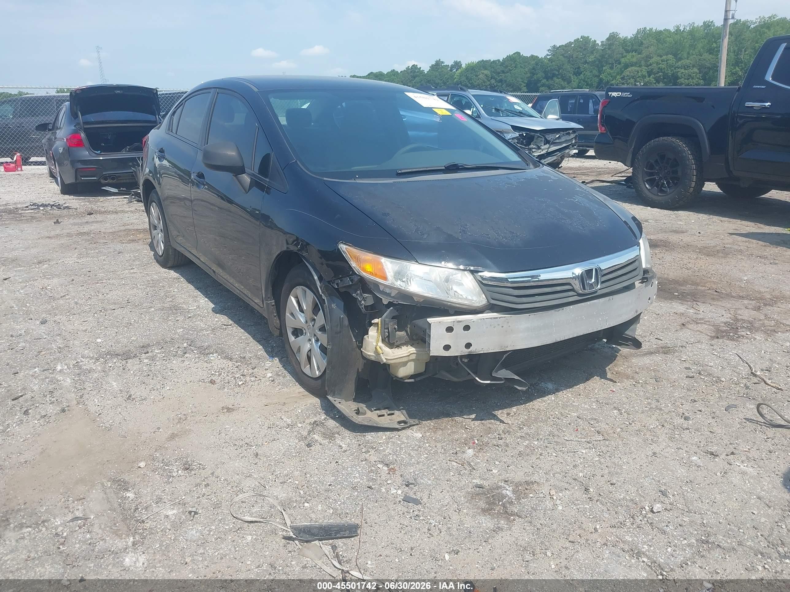 2012 Honda Civic Lx Черный vin: 19XFB2F50CE093178