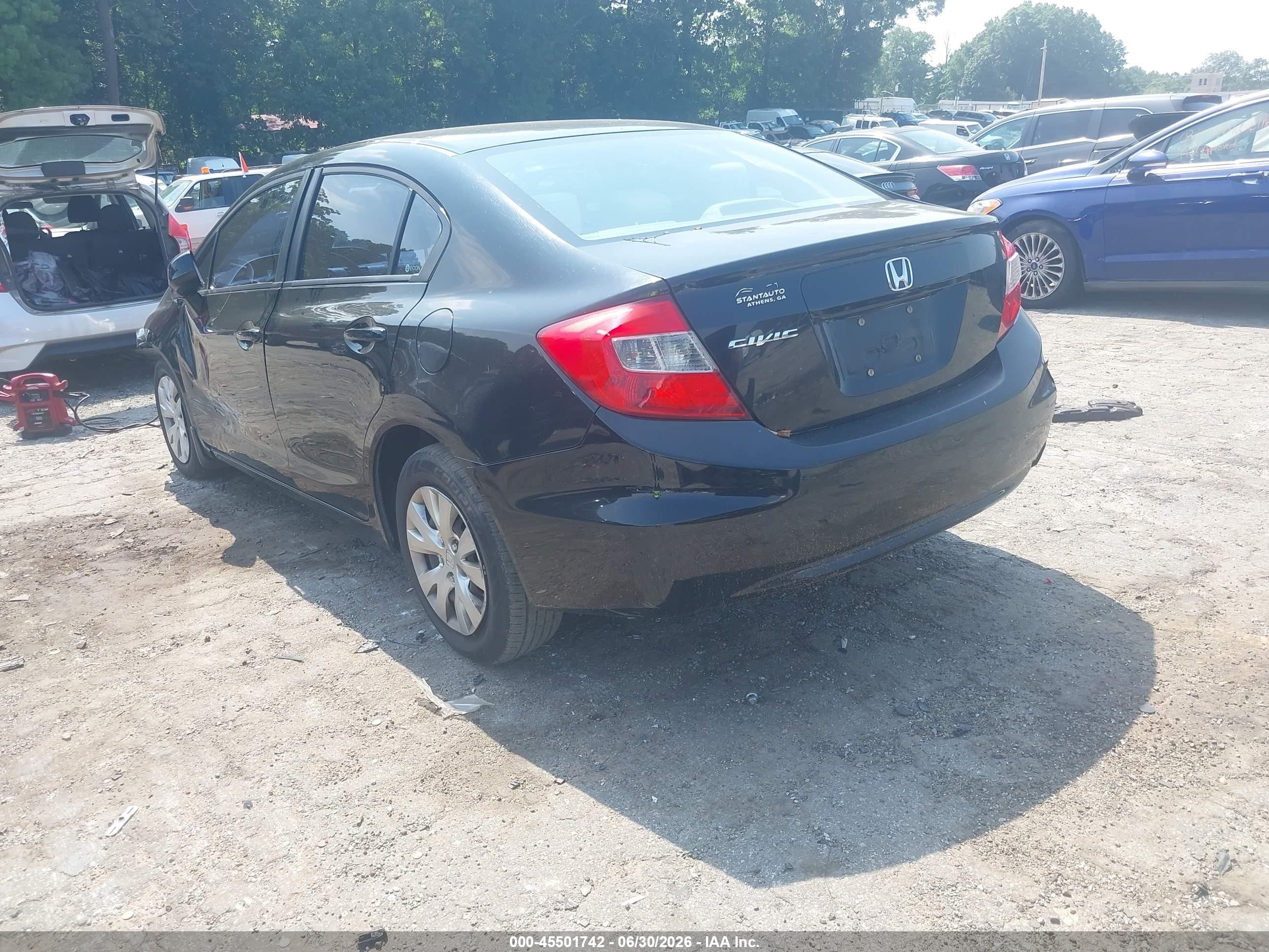 2012 Honda Civic Lx Черный vin: 19XFB2F50CE093178