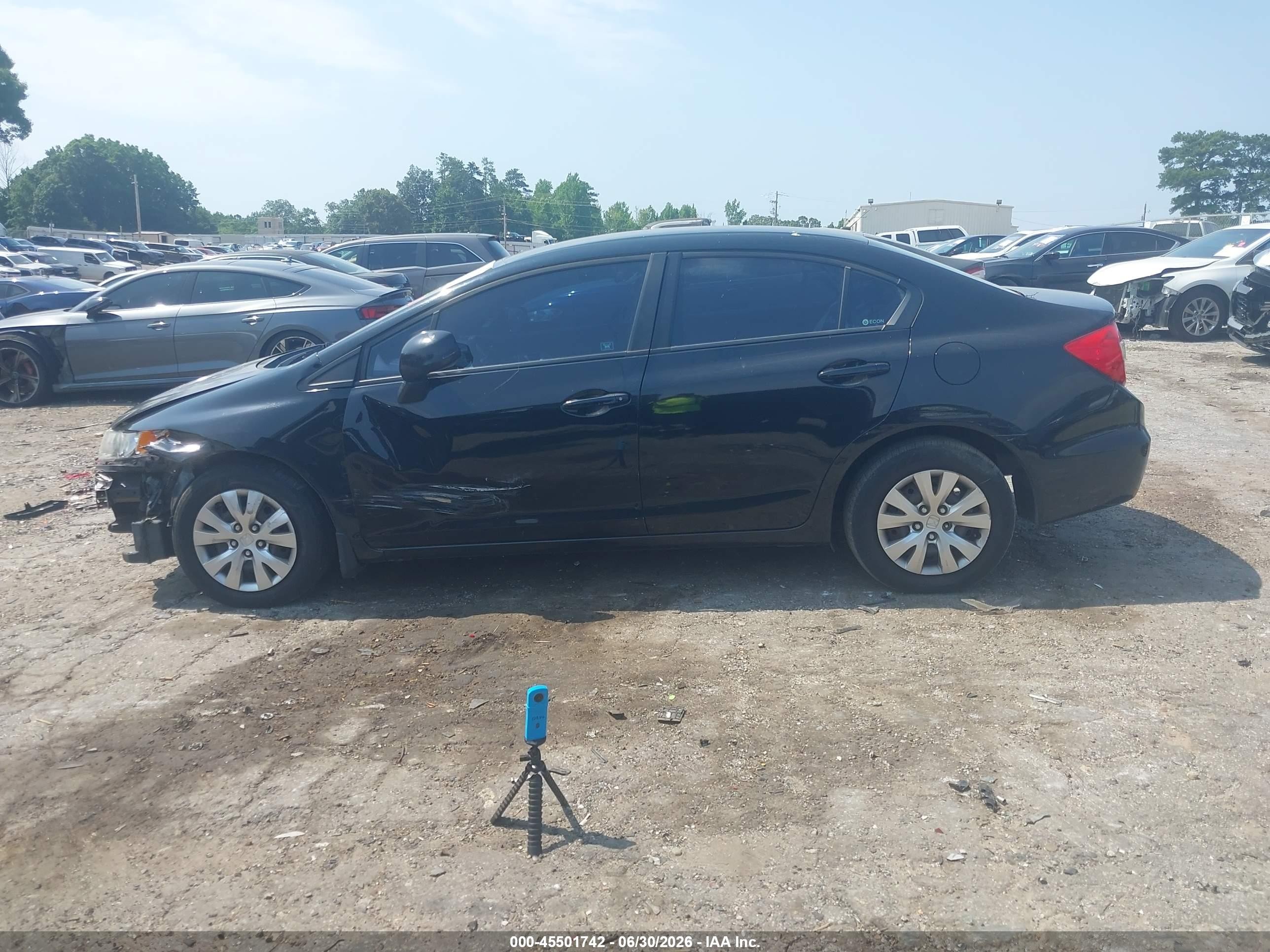2012 Honda Civic Lx Черный vin: 19XFB2F50CE093178