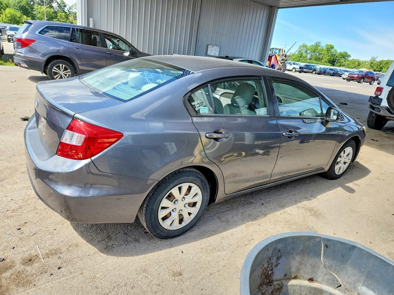 2012 Honda Civic Lx Gray vin: 19XFB2F50CE106690