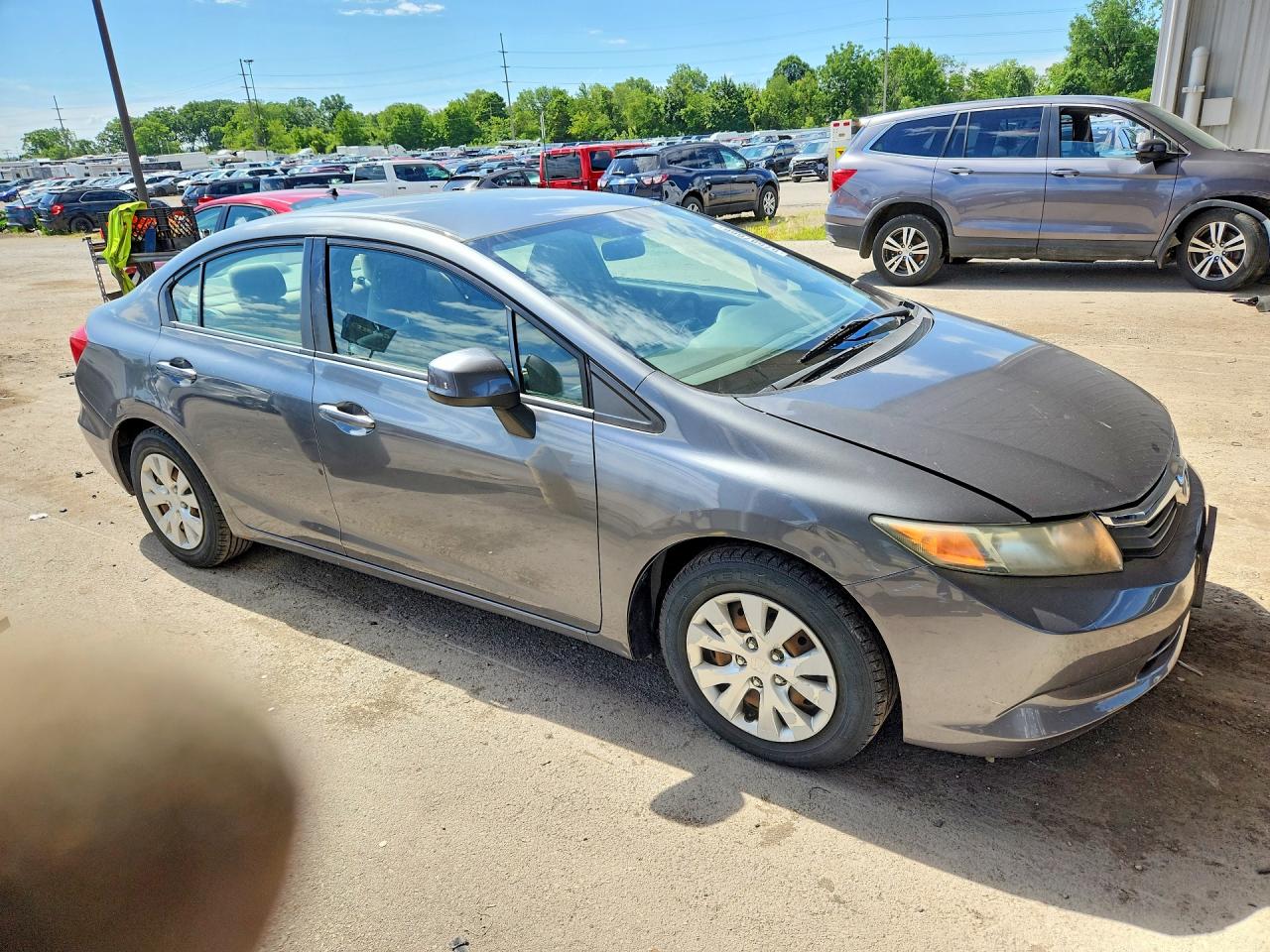 2012 Honda Civic Lx Gray vin: 19XFB2F50CE106690