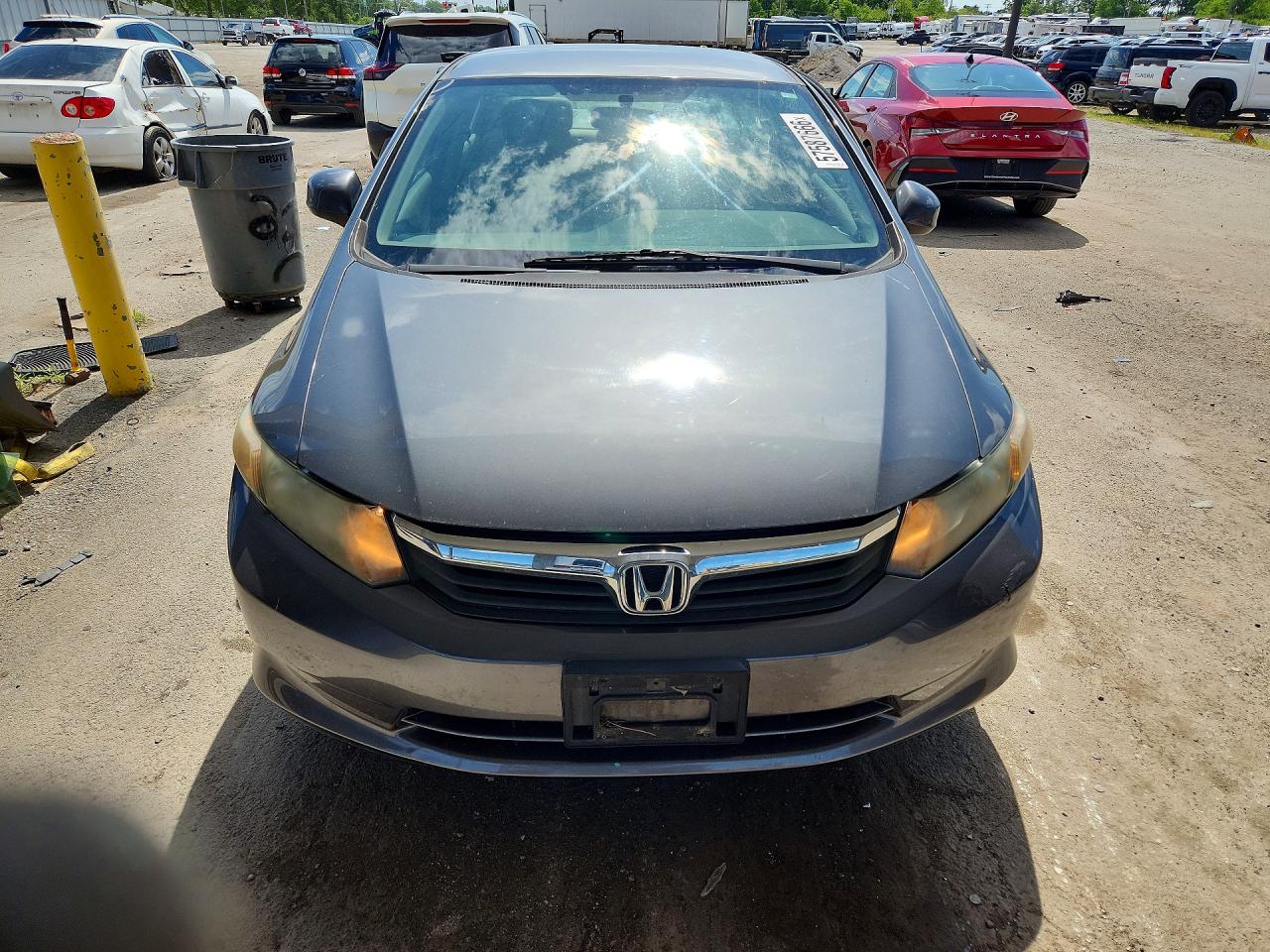 2012 Honda Civic Lx Gray vin: 19XFB2F50CE106690