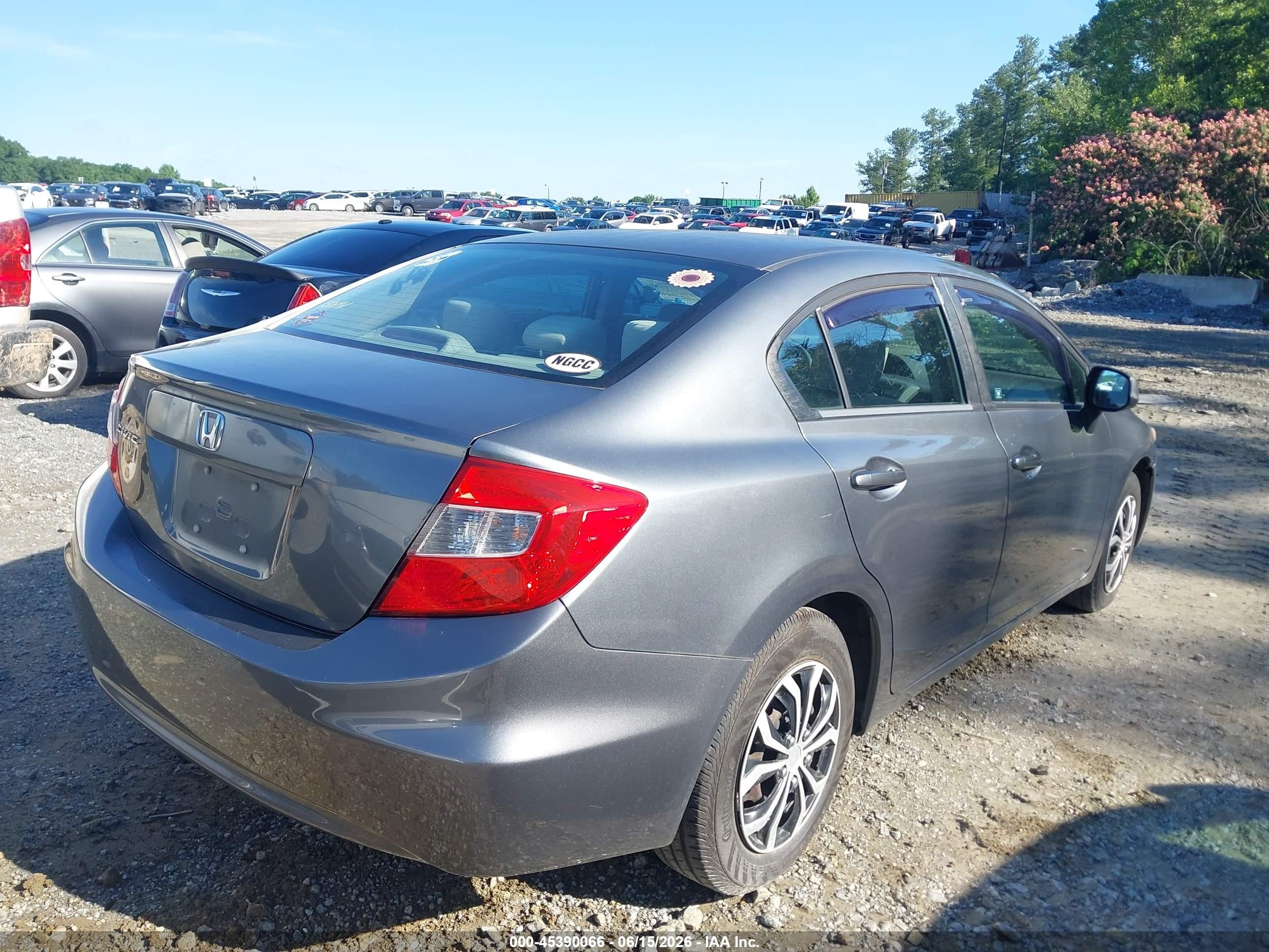 2012 Honda Civic Lx Gray vin: 19XFB2F50CE108729