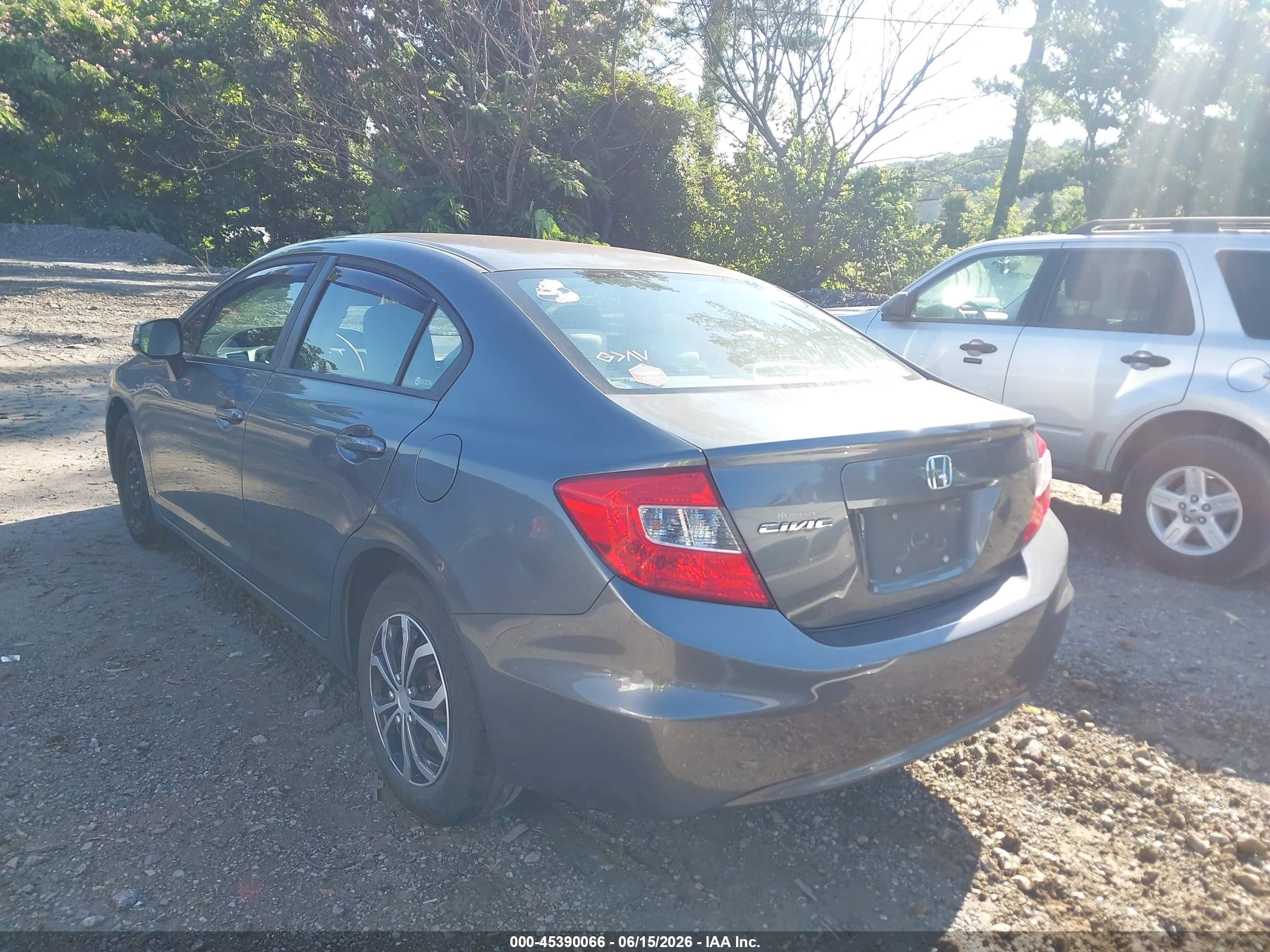 2012 Honda Civic Lx Gray vin: 19XFB2F50CE108729