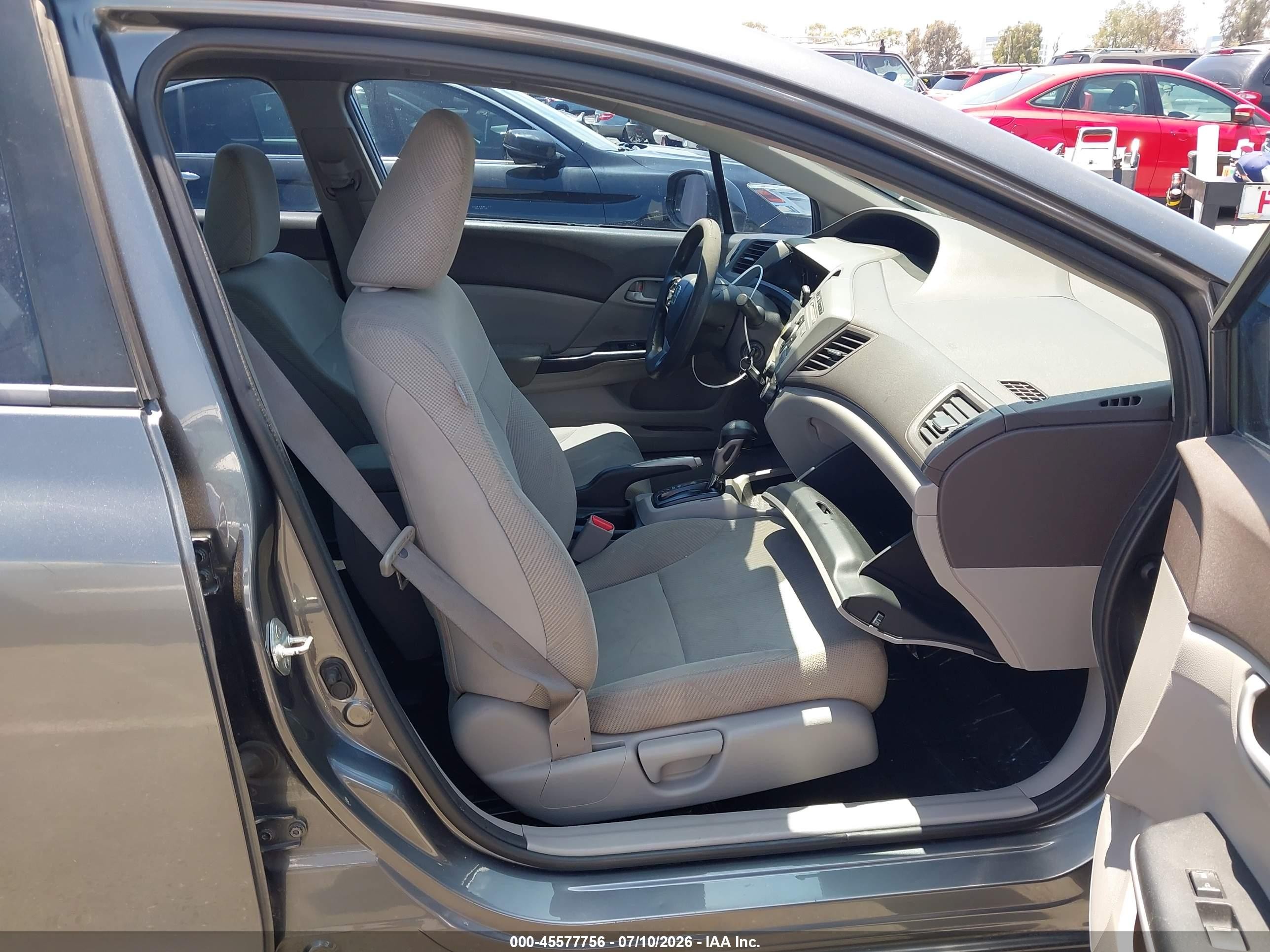 2012 Honda Civic Lx Gray vin: 19XFB2F50CE300989