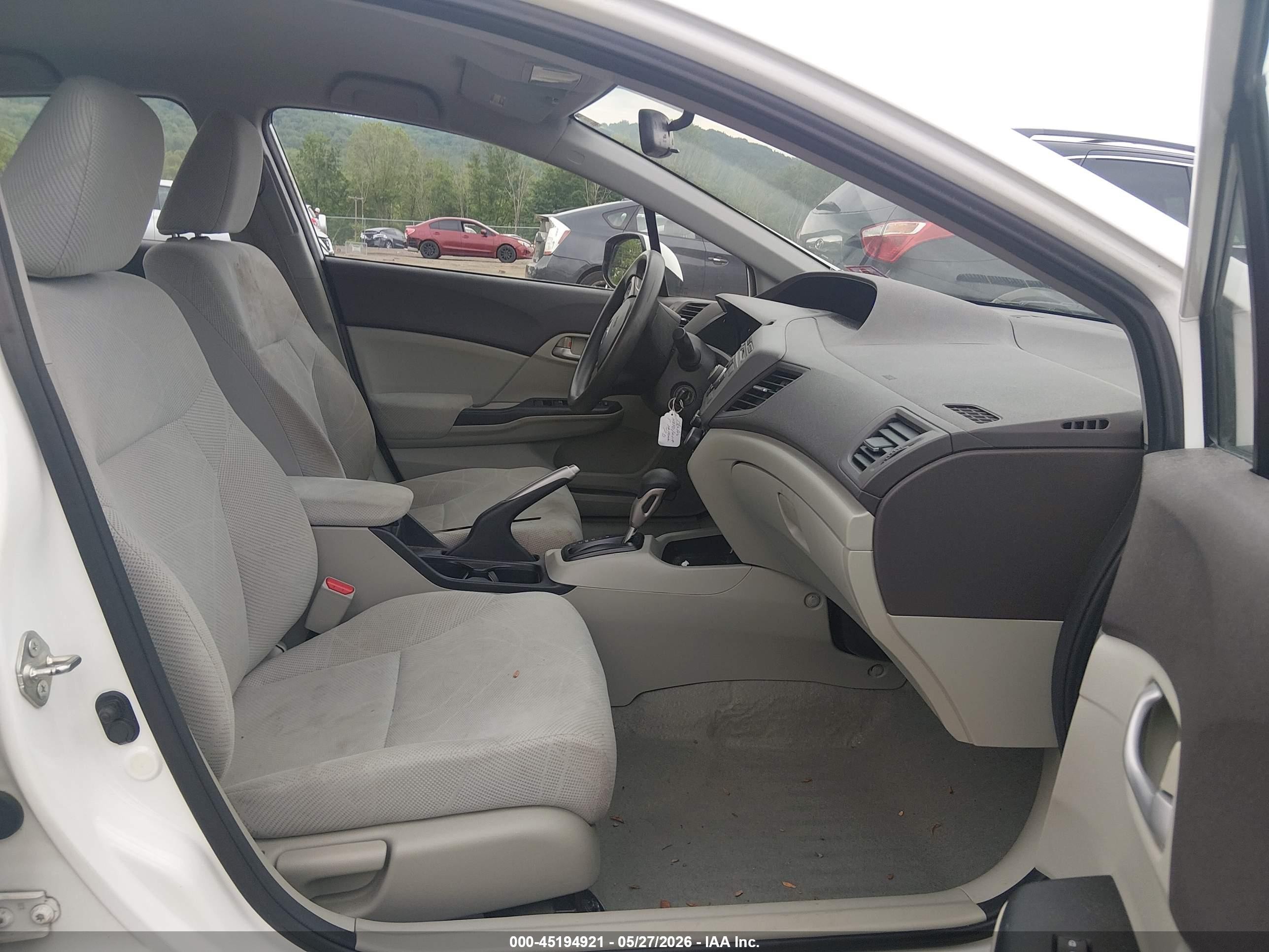 2012 Honda Civic Lx White vin: 19XFB2F50CE312737