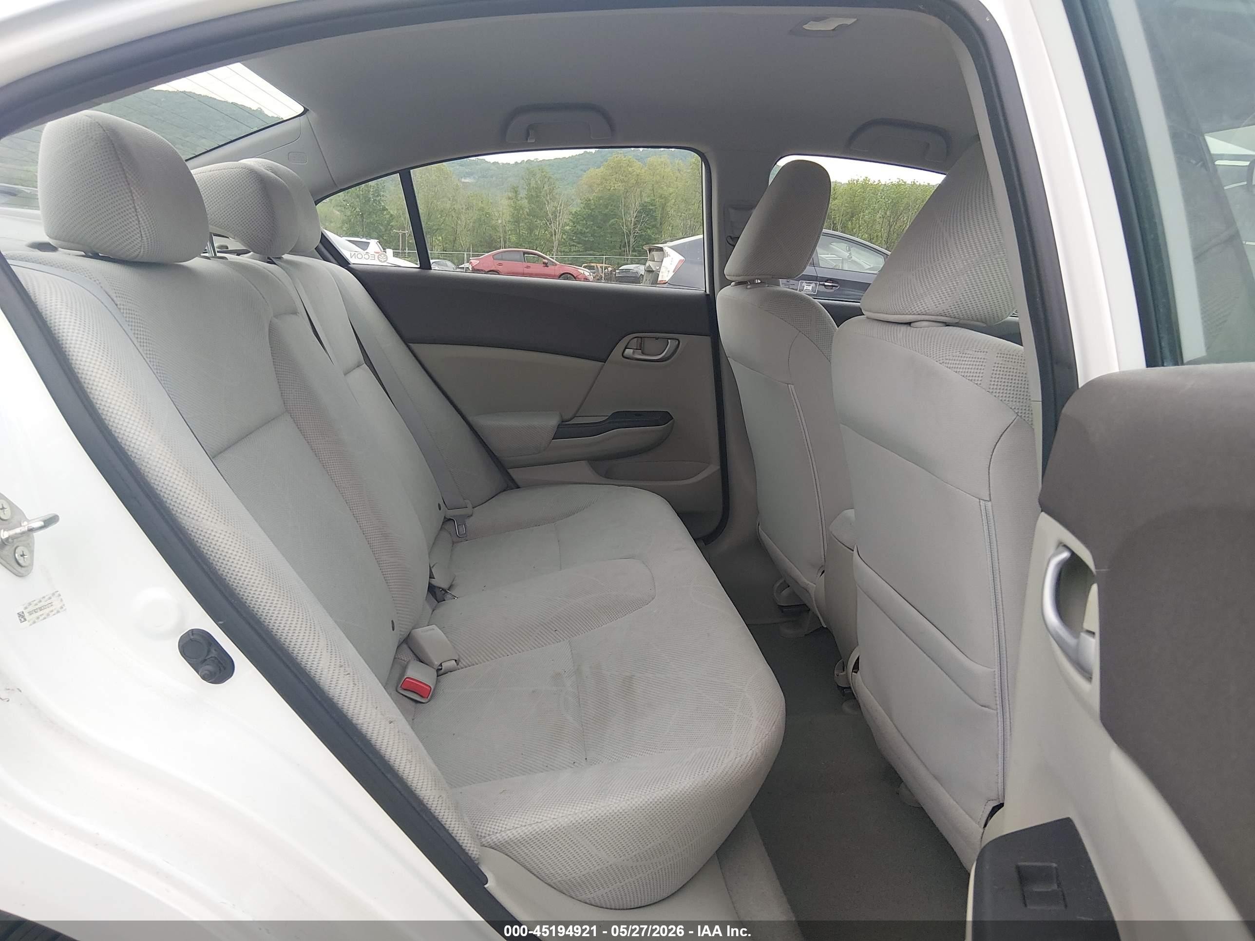 2012 Honda Civic Lx White vin: 19XFB2F50CE312737