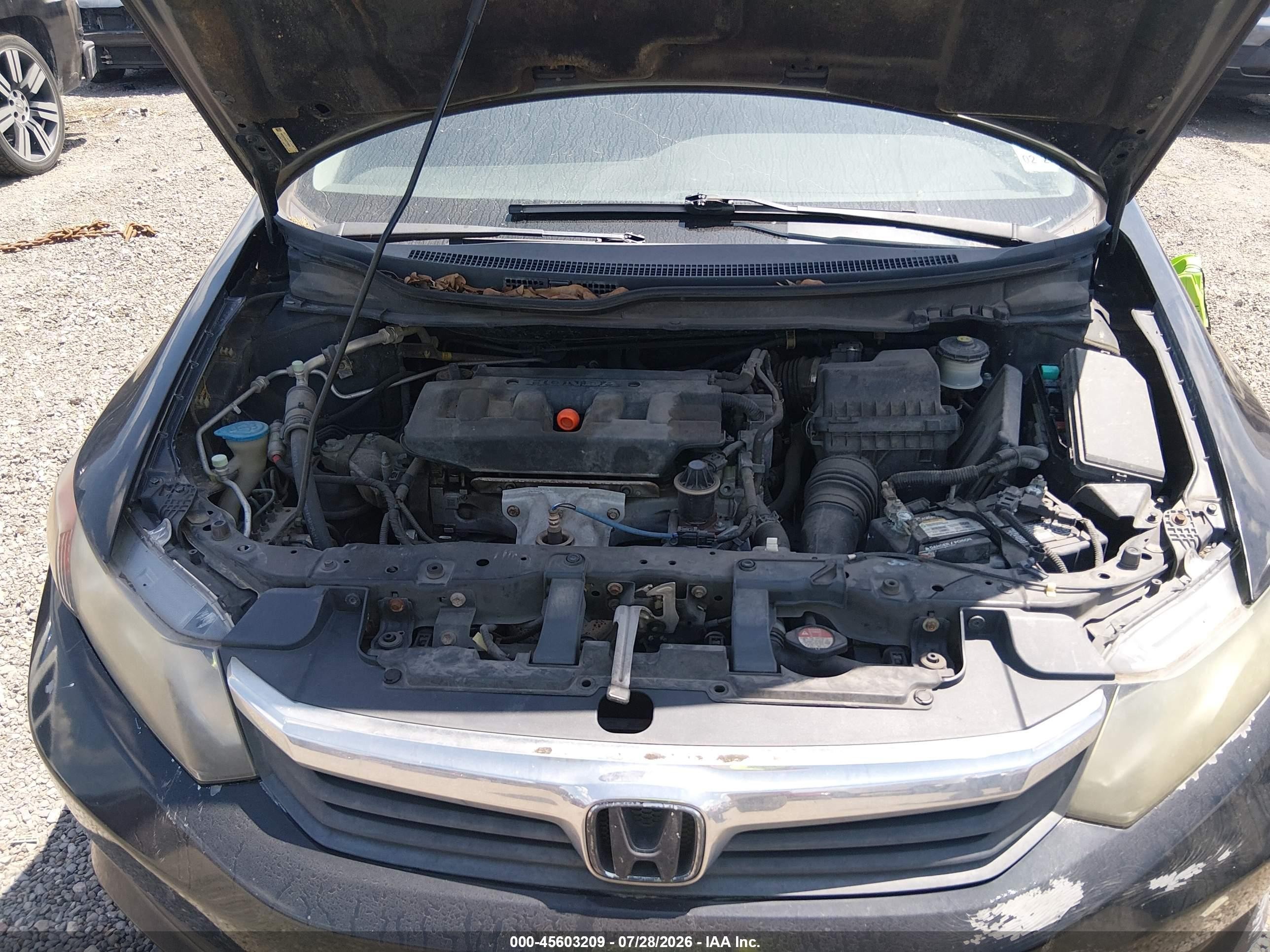 2012 Honda Civic Lx Black vin: 19XFB2F50CE318926