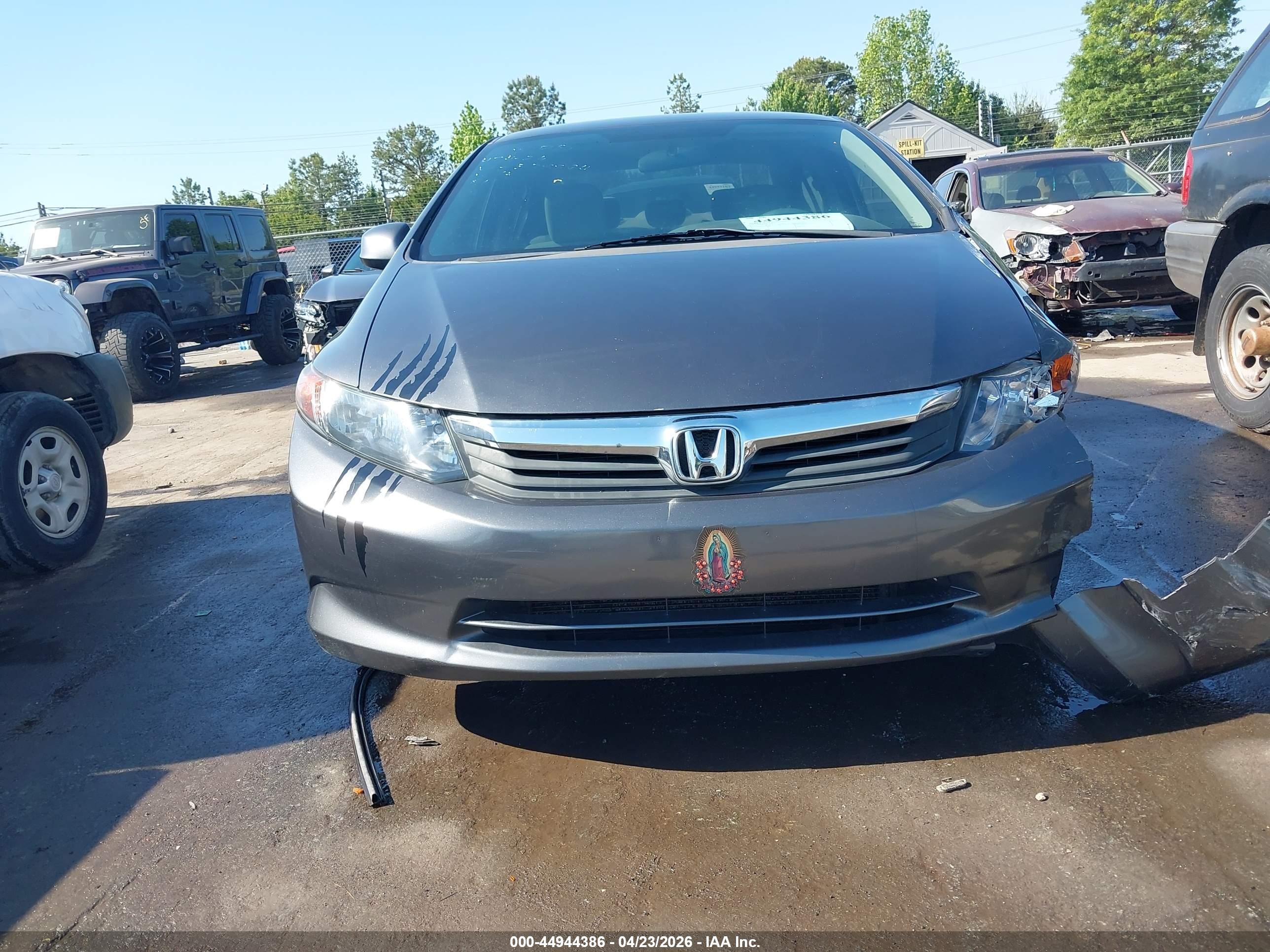 2012 Honda Civic Lx Gray vin: 19XFB2F50CE325584