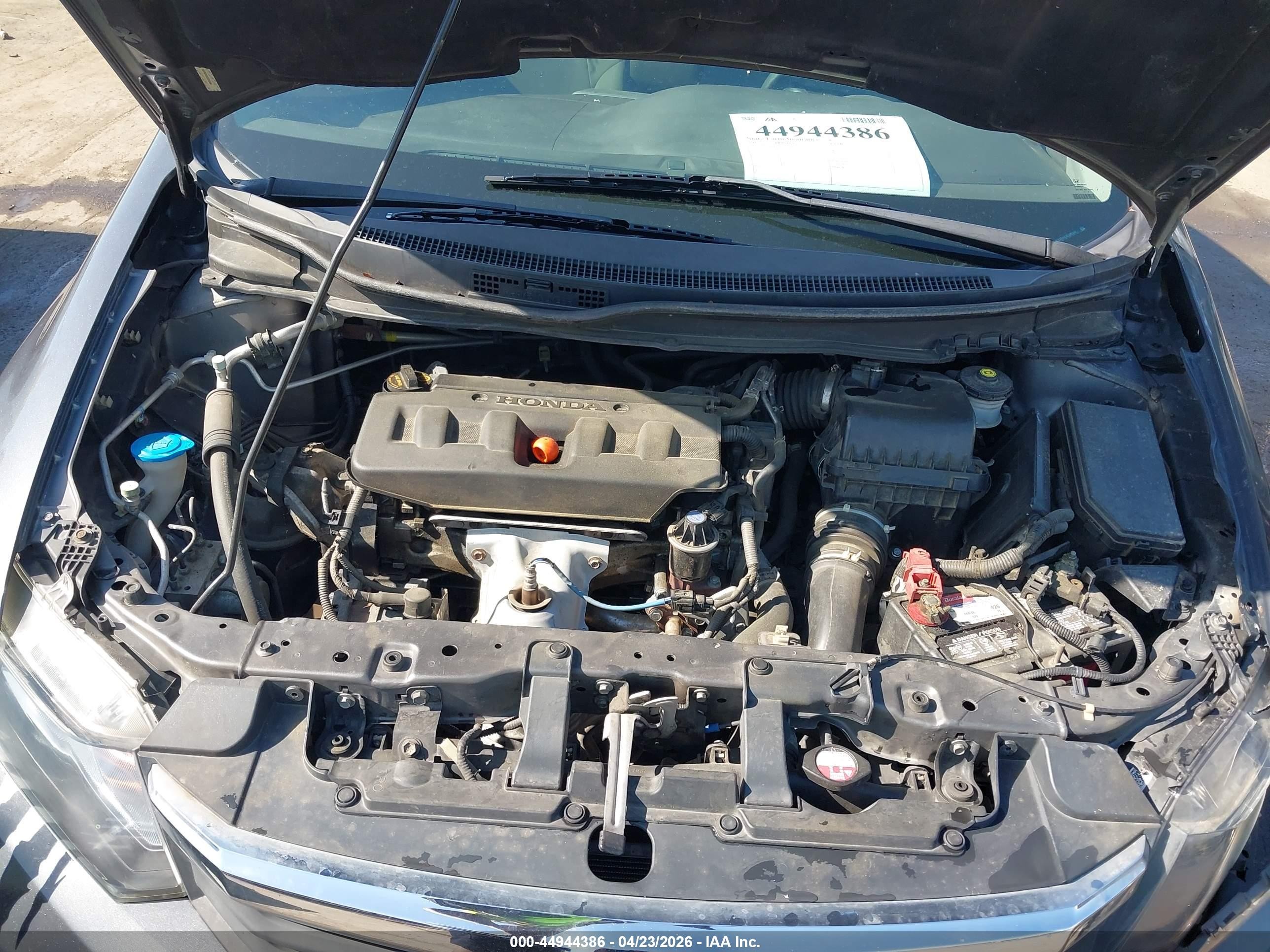 2012 Honda Civic Lx Gray vin: 19XFB2F50CE325584