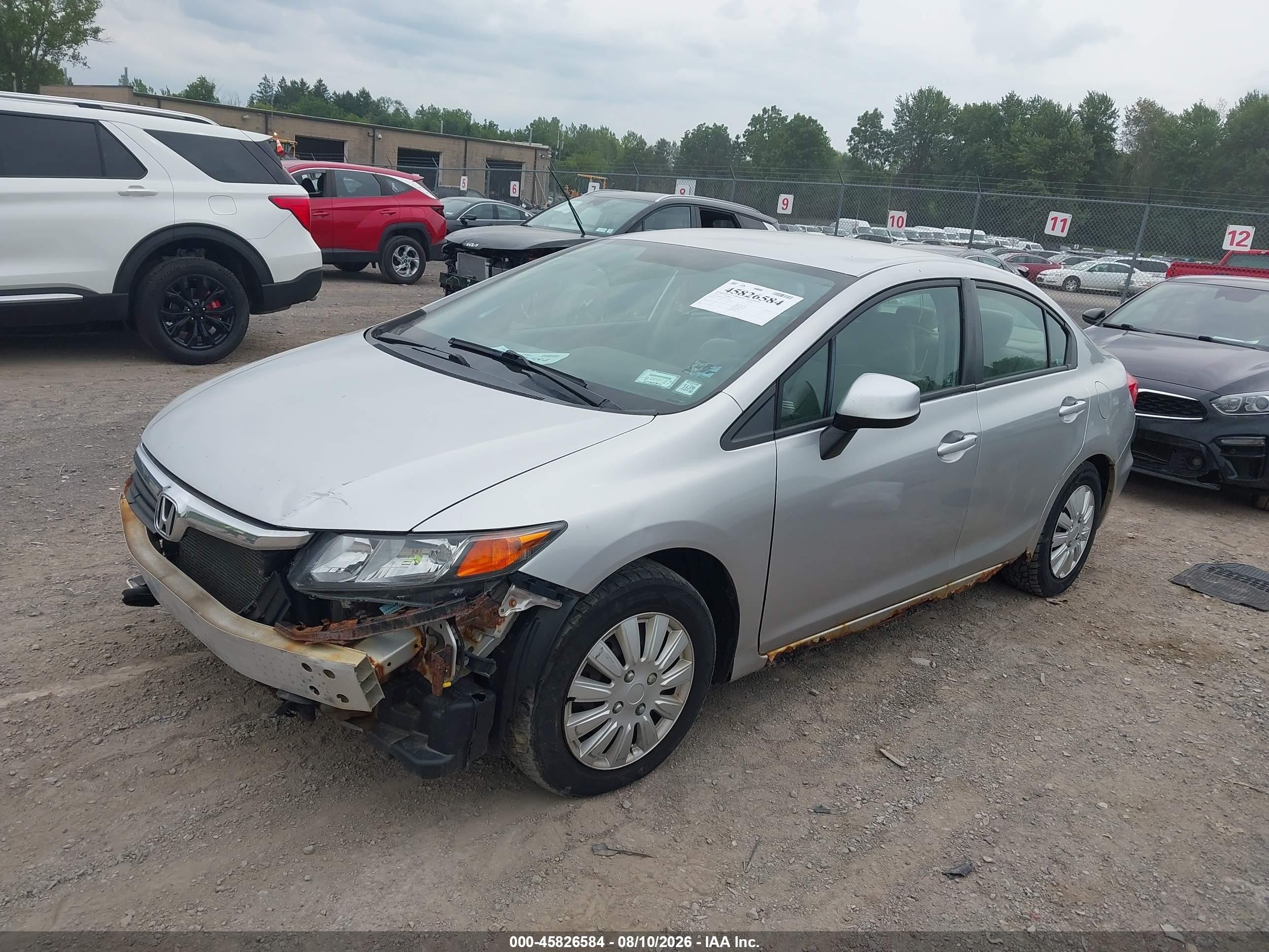 2012 Honda Civic Lx Silver vin: 19XFB2F50CE331644