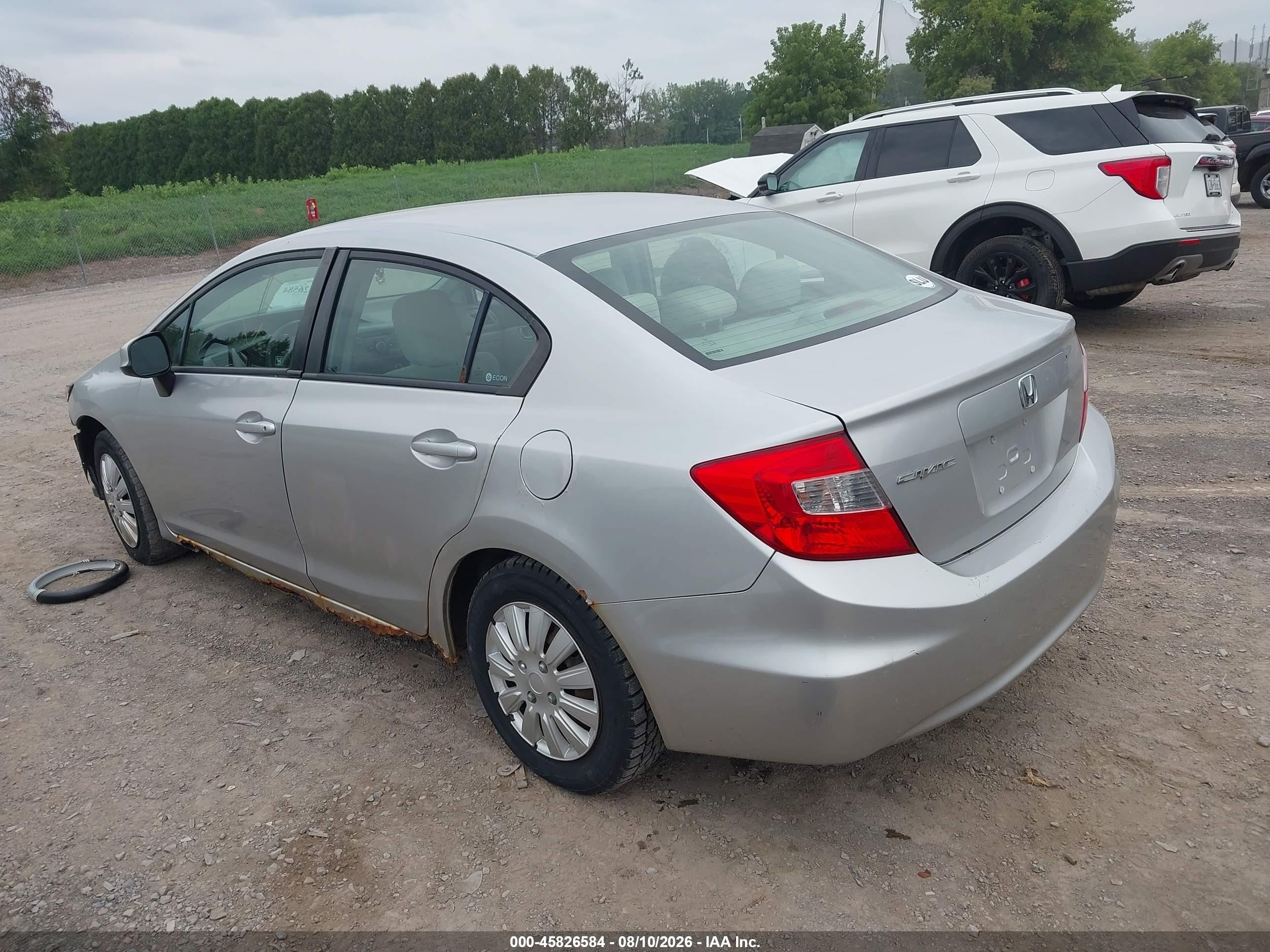 2012 Honda Civic Lx Silver vin: 19XFB2F50CE331644