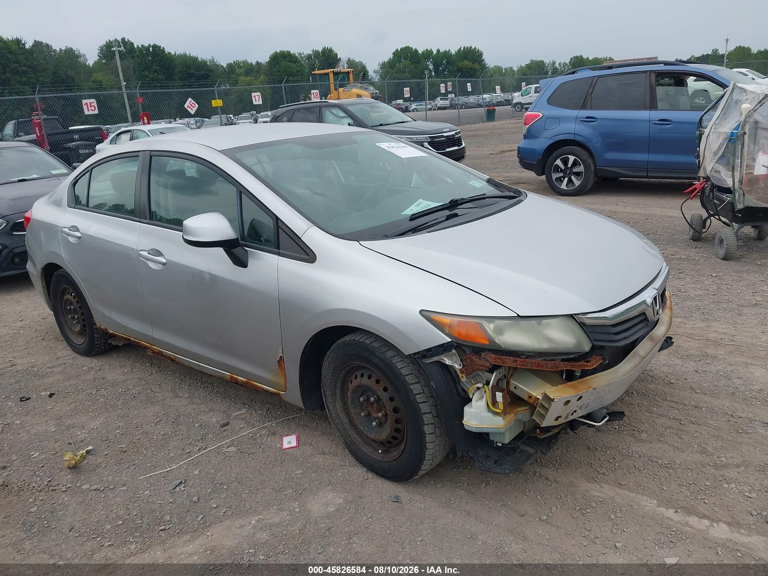 2012 Honda Civic Lx Silver vin: 19XFB2F50CE331644