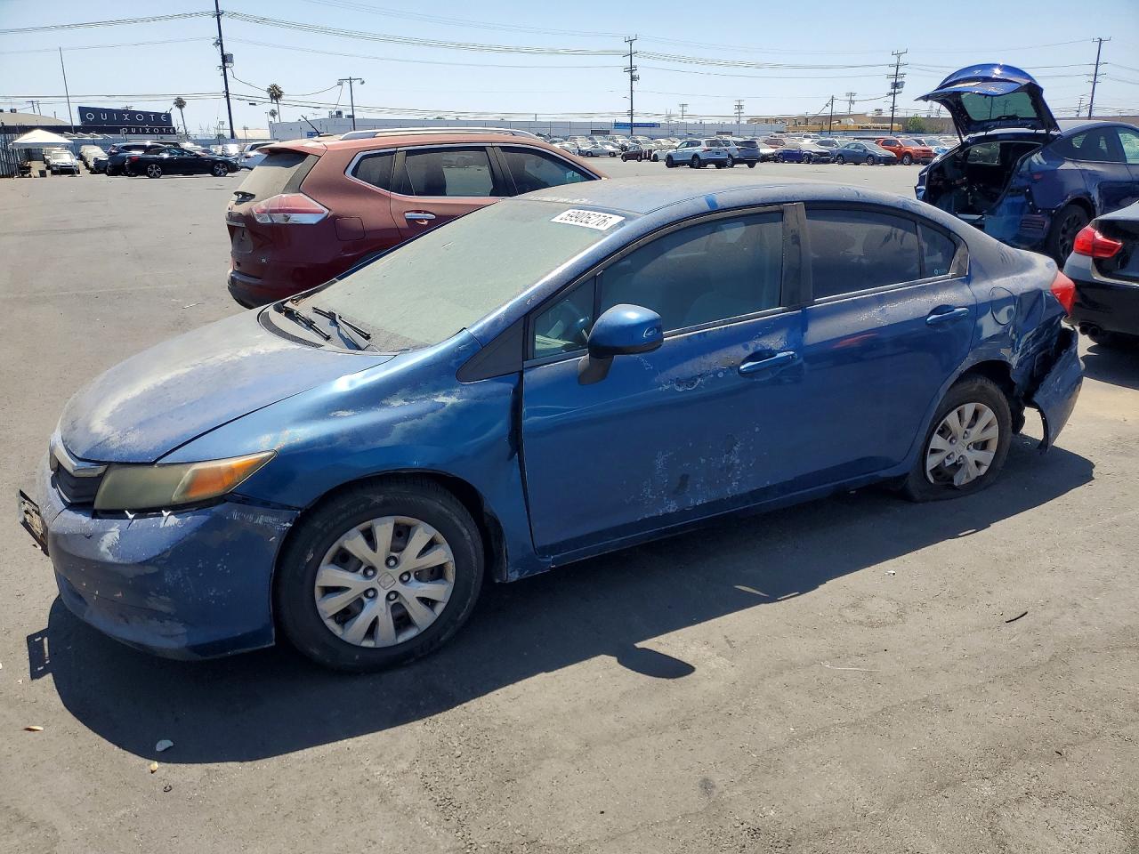 2012 Honda Civic Lx Синий vin: 19XFB2F50CE333197