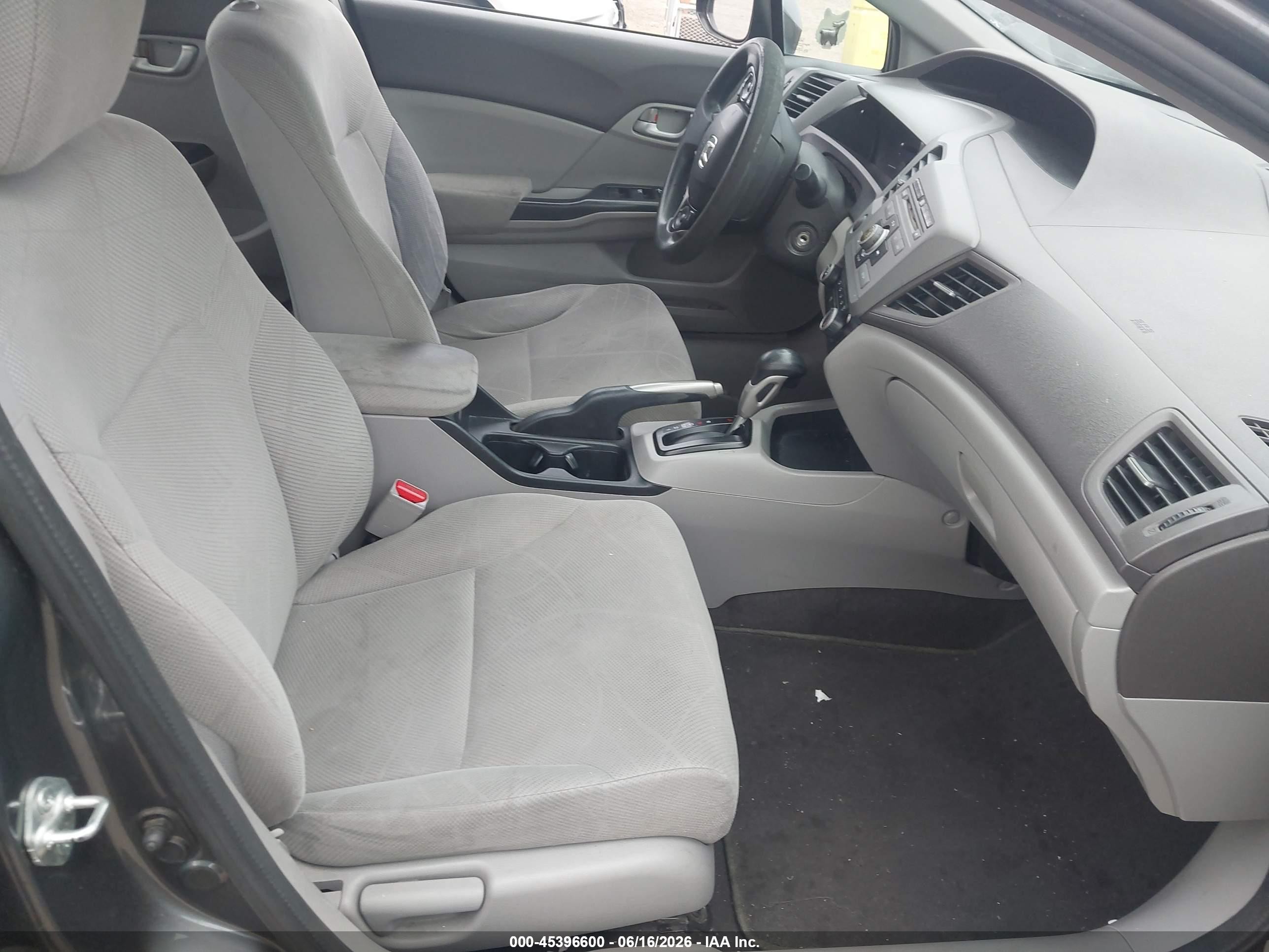 2012 Honda Civic Lx Gray vin: 19XFB2F50CE345771