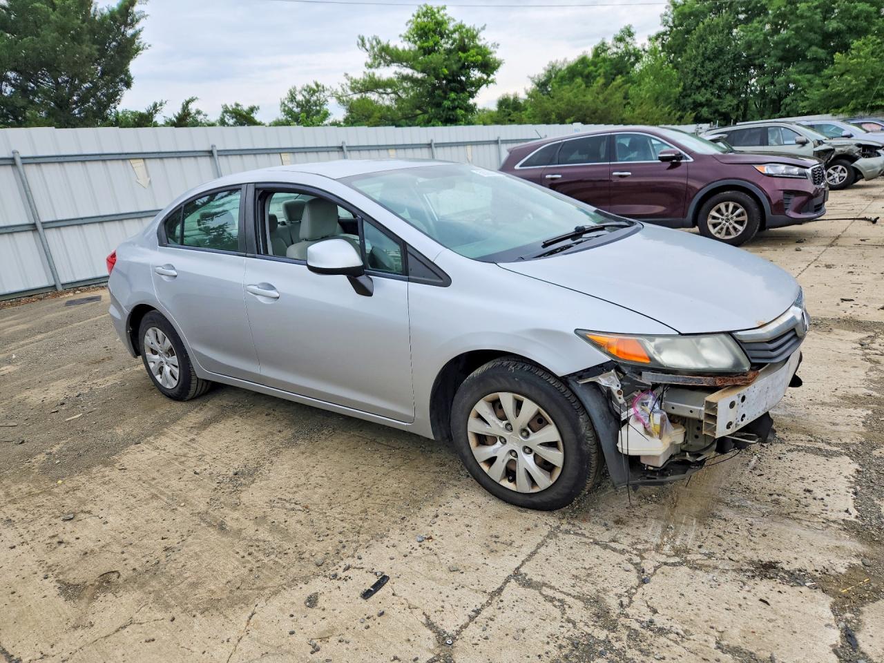 2012 Honda Civic Lx Silver vin: 19XFB2F50CE347715