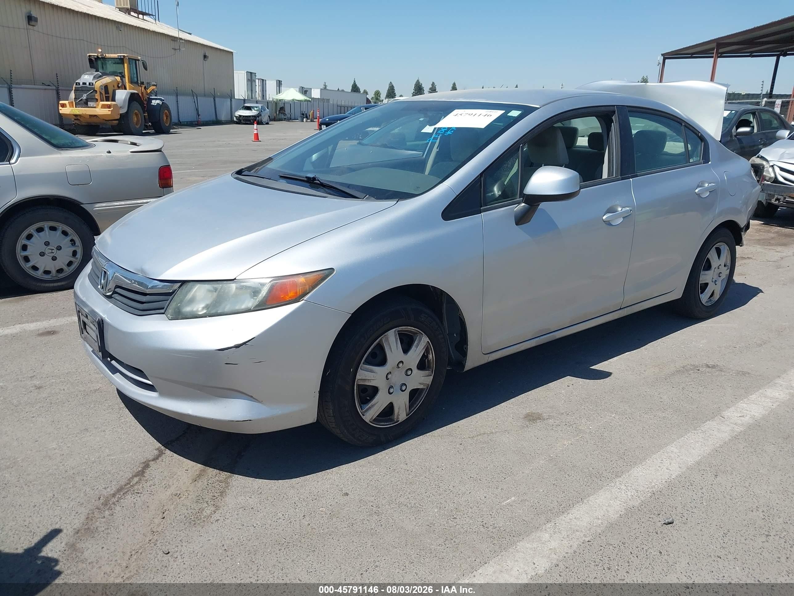 2012 Honda Civic Lx Silver vin: 19XFB2F50CE348119