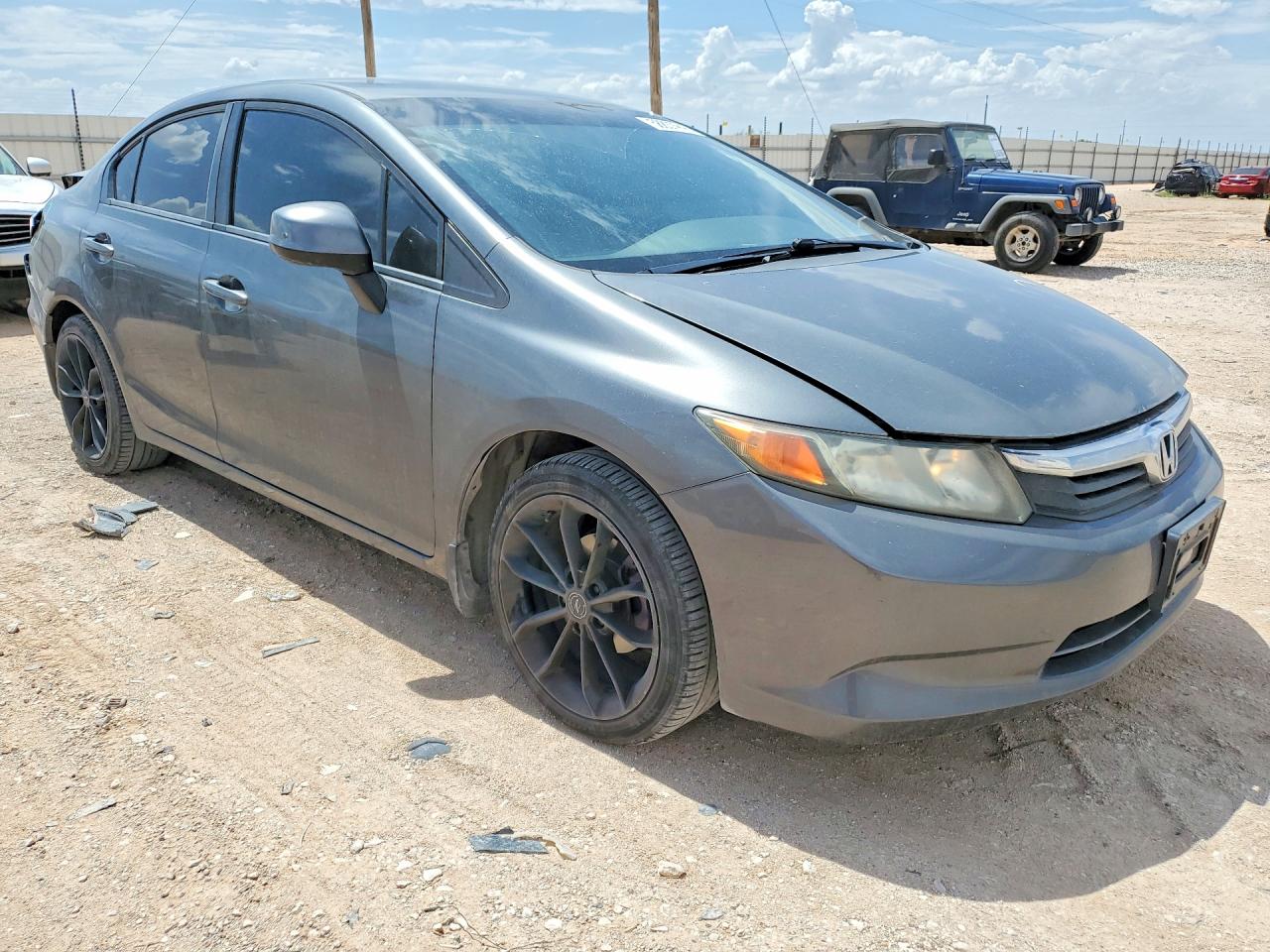2012 Honda Civic Lx Gray vin: 19XFB2F50CE372436