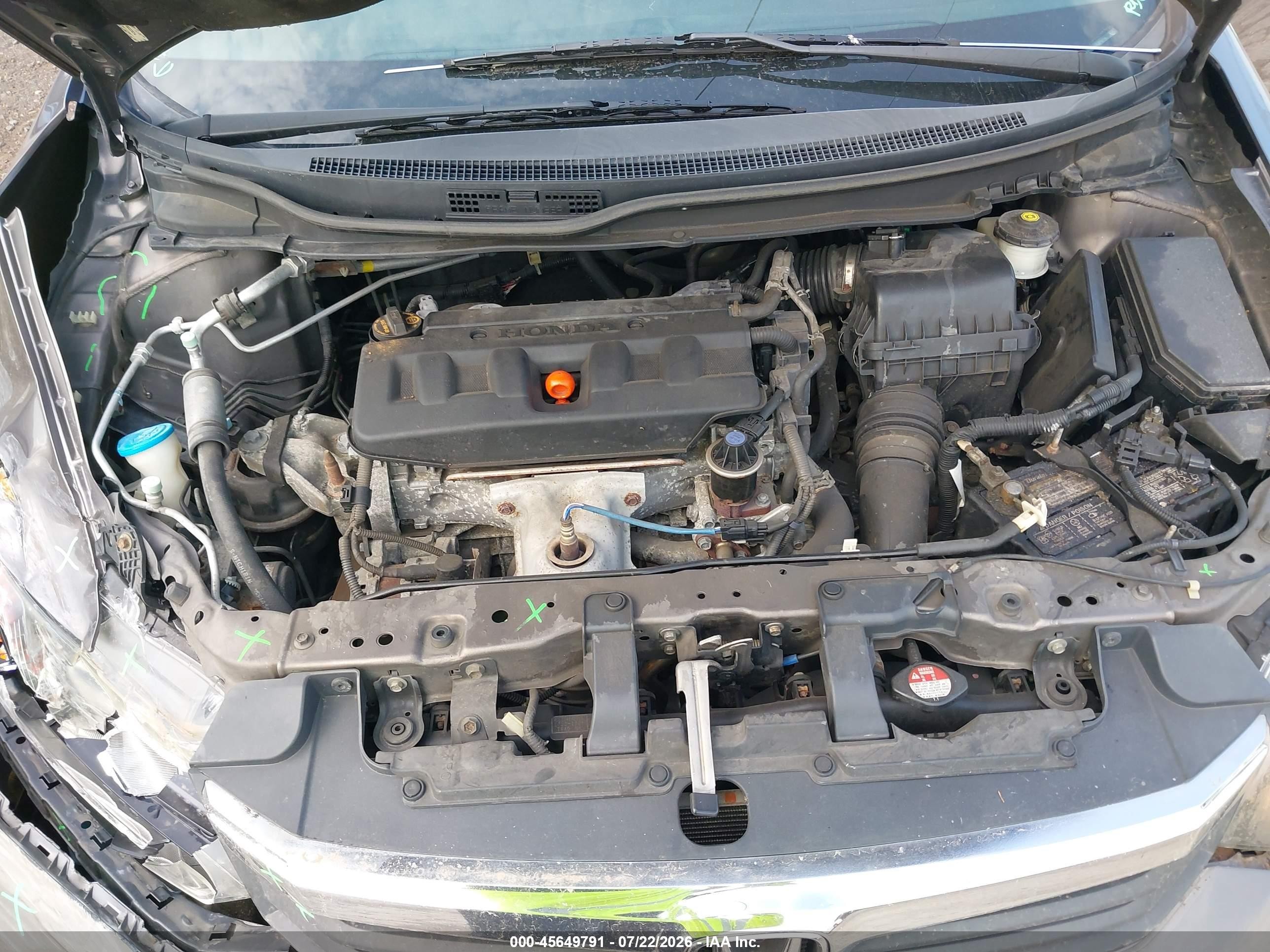 2012 Honda Civic Lx Brown vin: 19XFB2F50CE376714