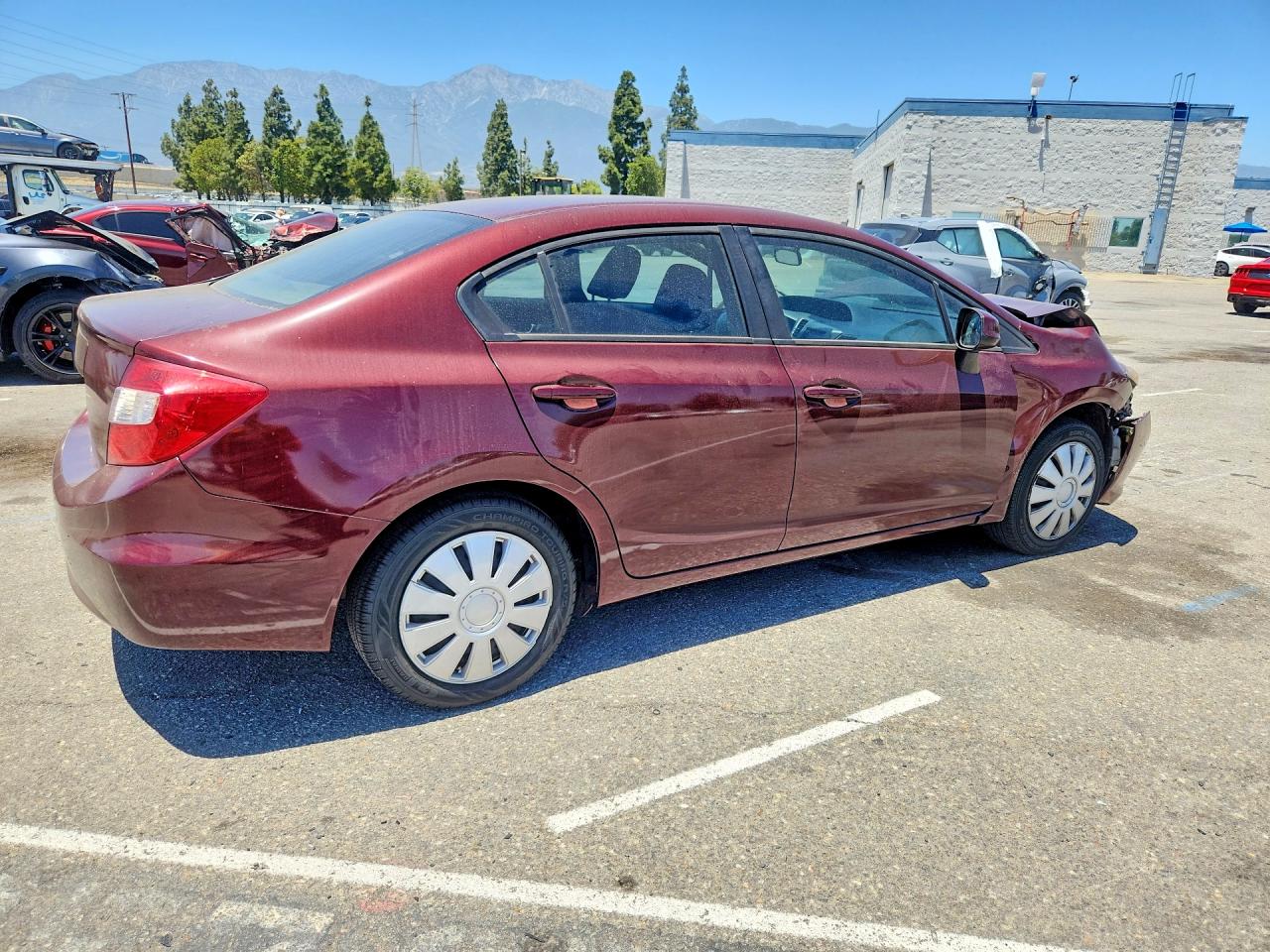 2012 Honda Civic Lx Burgundy vin: 19XFB2F50CE385784