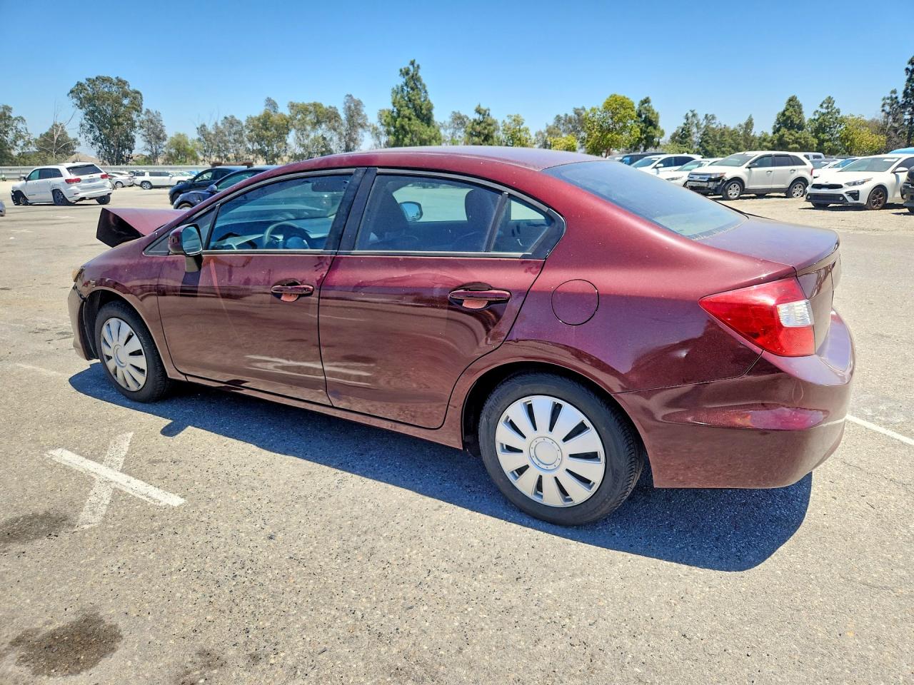 2012 Honda Civic Lx Burgundy vin: 19XFB2F50CE385784
