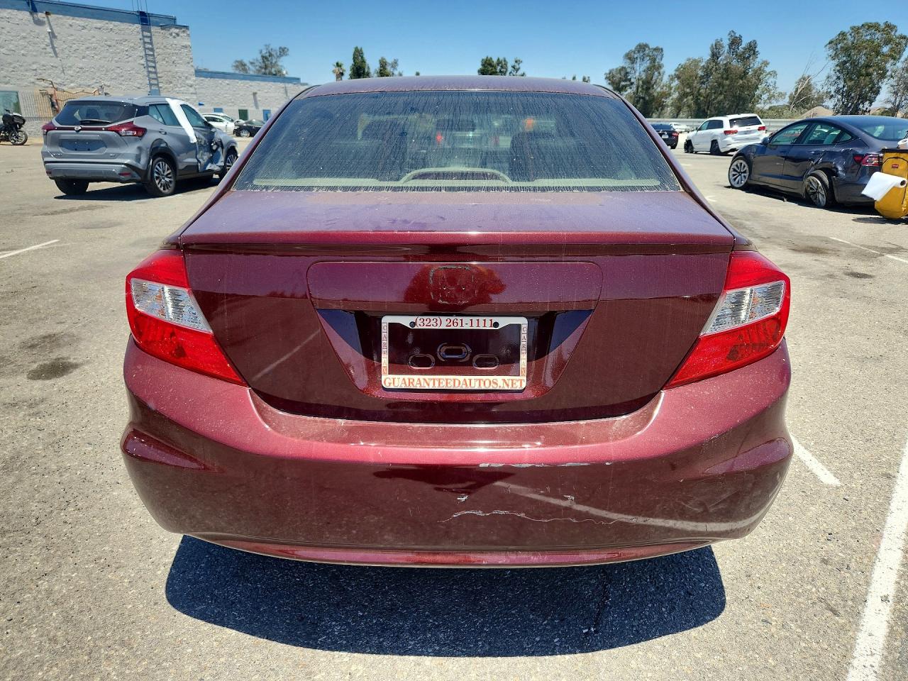 2012 Honda Civic Lx Burgundy vin: 19XFB2F50CE385784