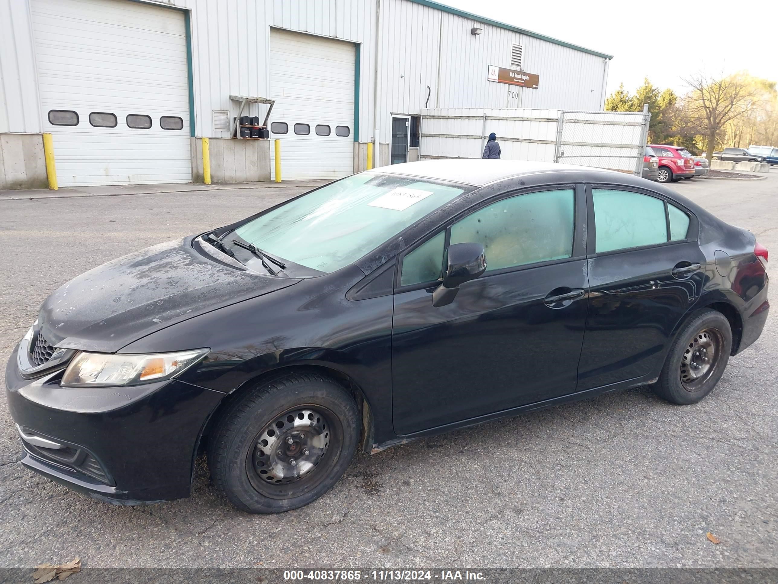 2013 Honda Civic Lx Black vin: 19XFB2F50DE000418