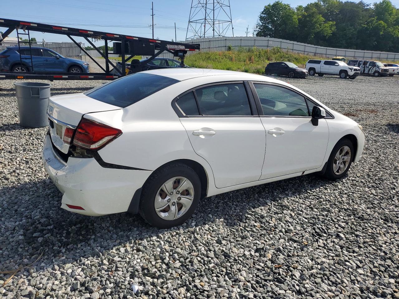 2013 Honda Civic Lx White vin: 19XFB2F50DE003111