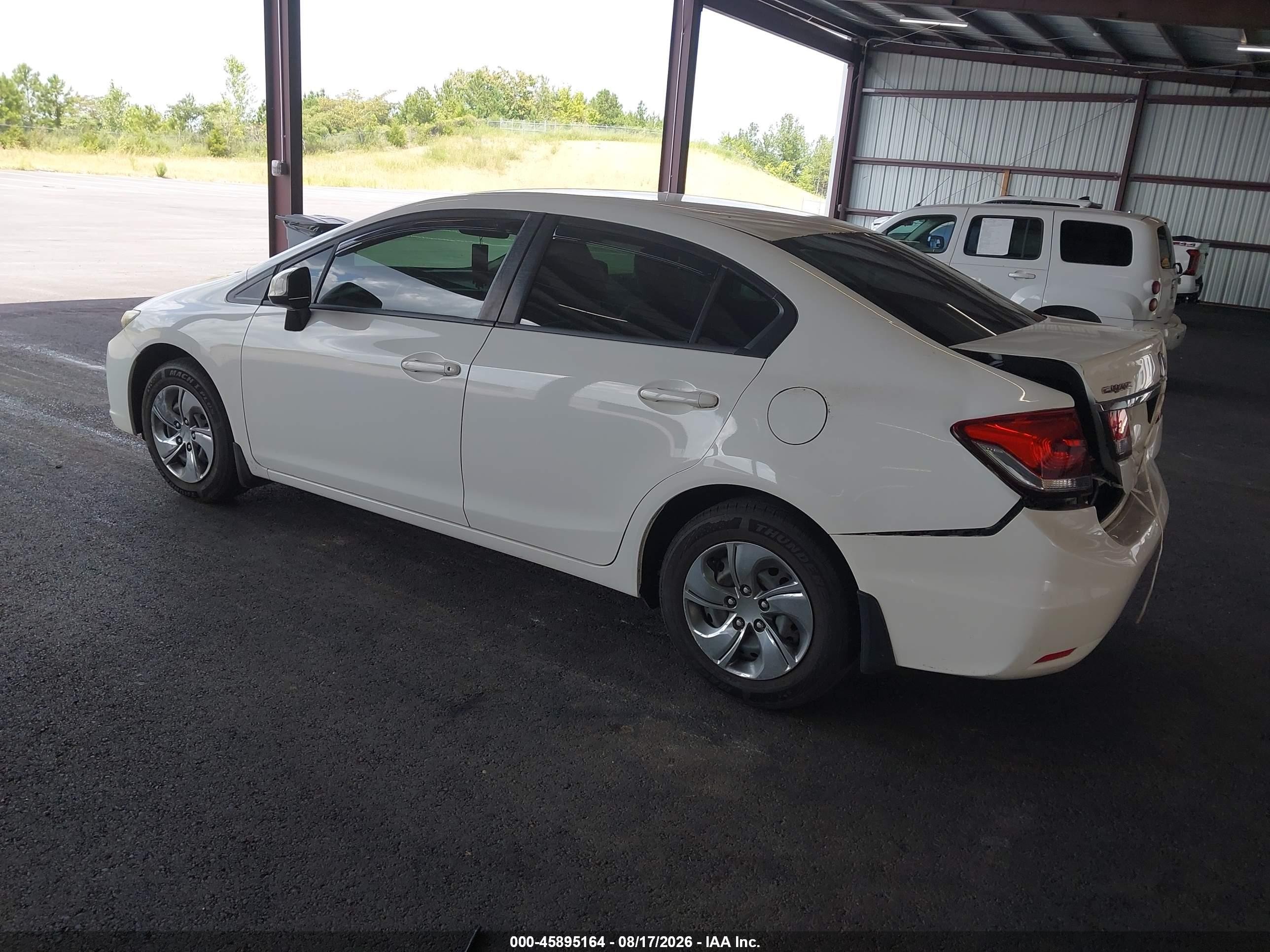 2013 Honda Civic Lx White vin: 19XFB2F50DE010298