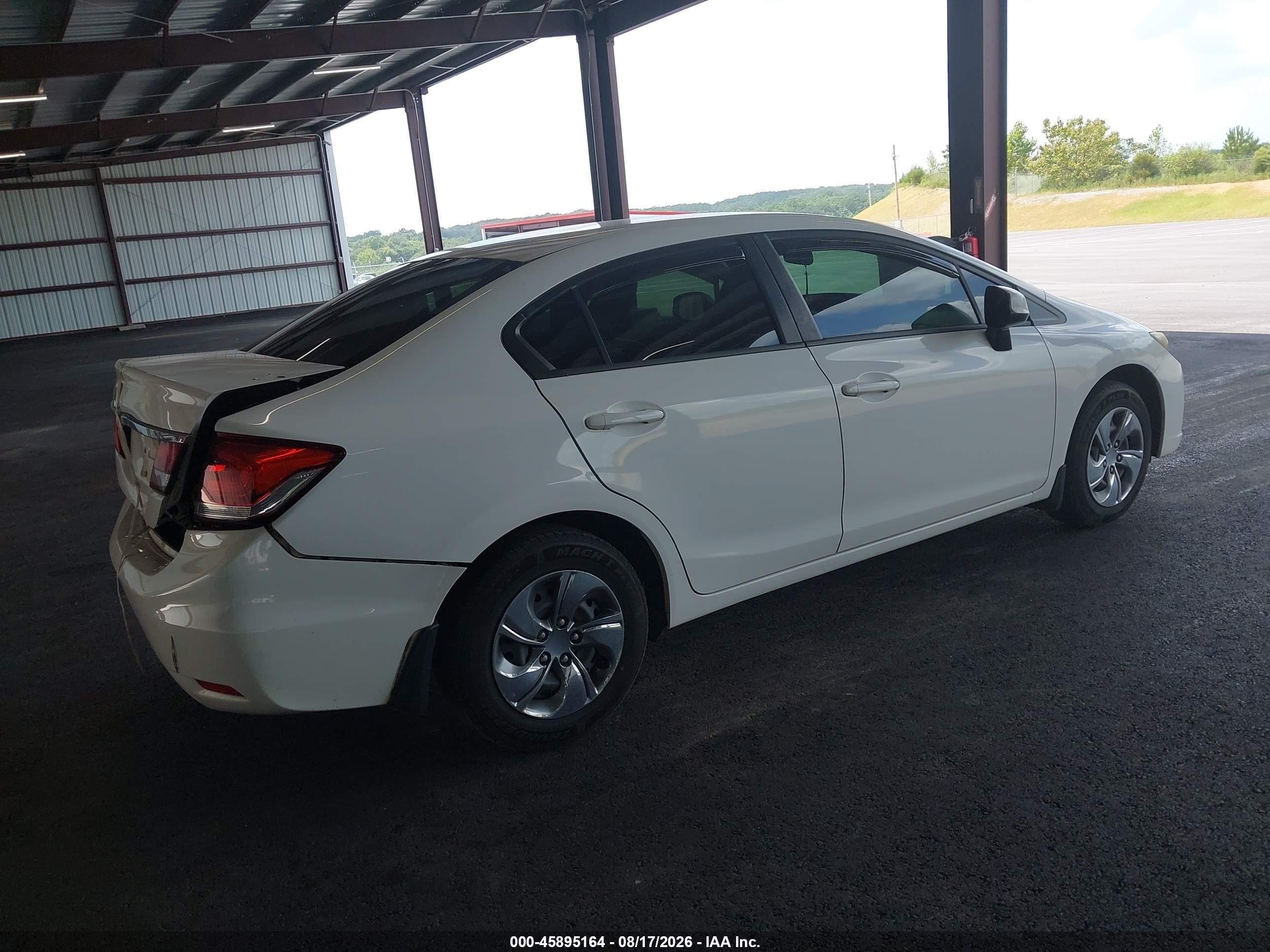 2013 Honda Civic Lx White vin: 19XFB2F50DE010298