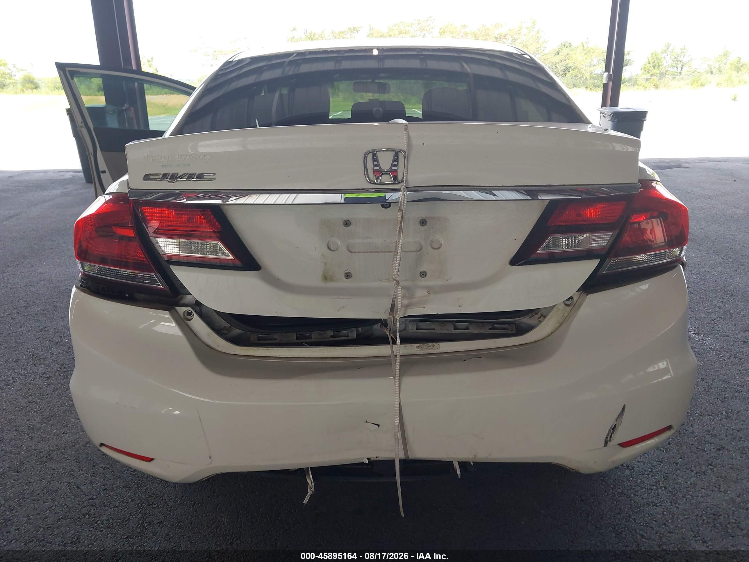 2013 Honda Civic Lx White vin: 19XFB2F50DE010298