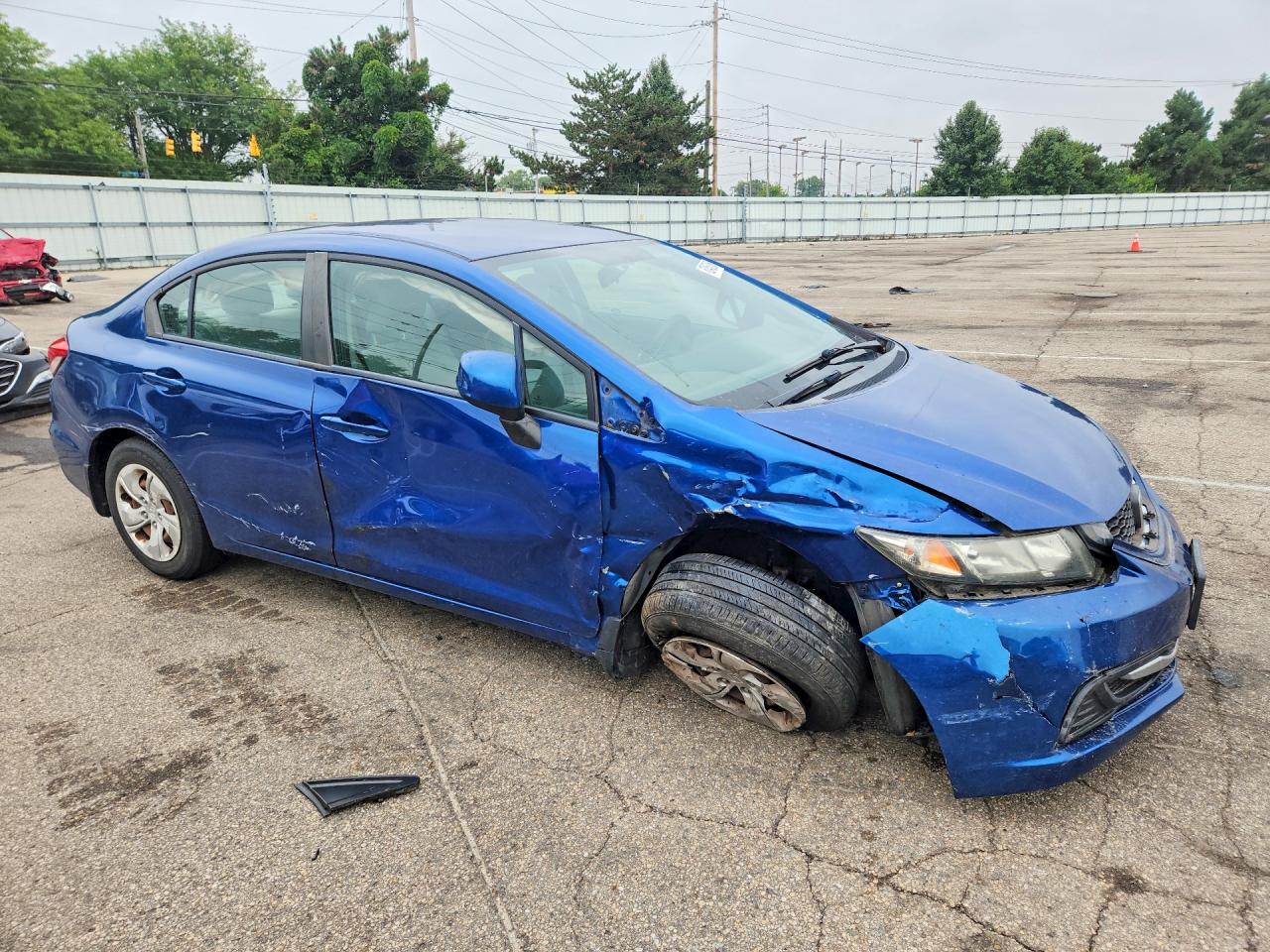 2013 Honda Civic Lx Blue vin: 19XFB2F50DE016277