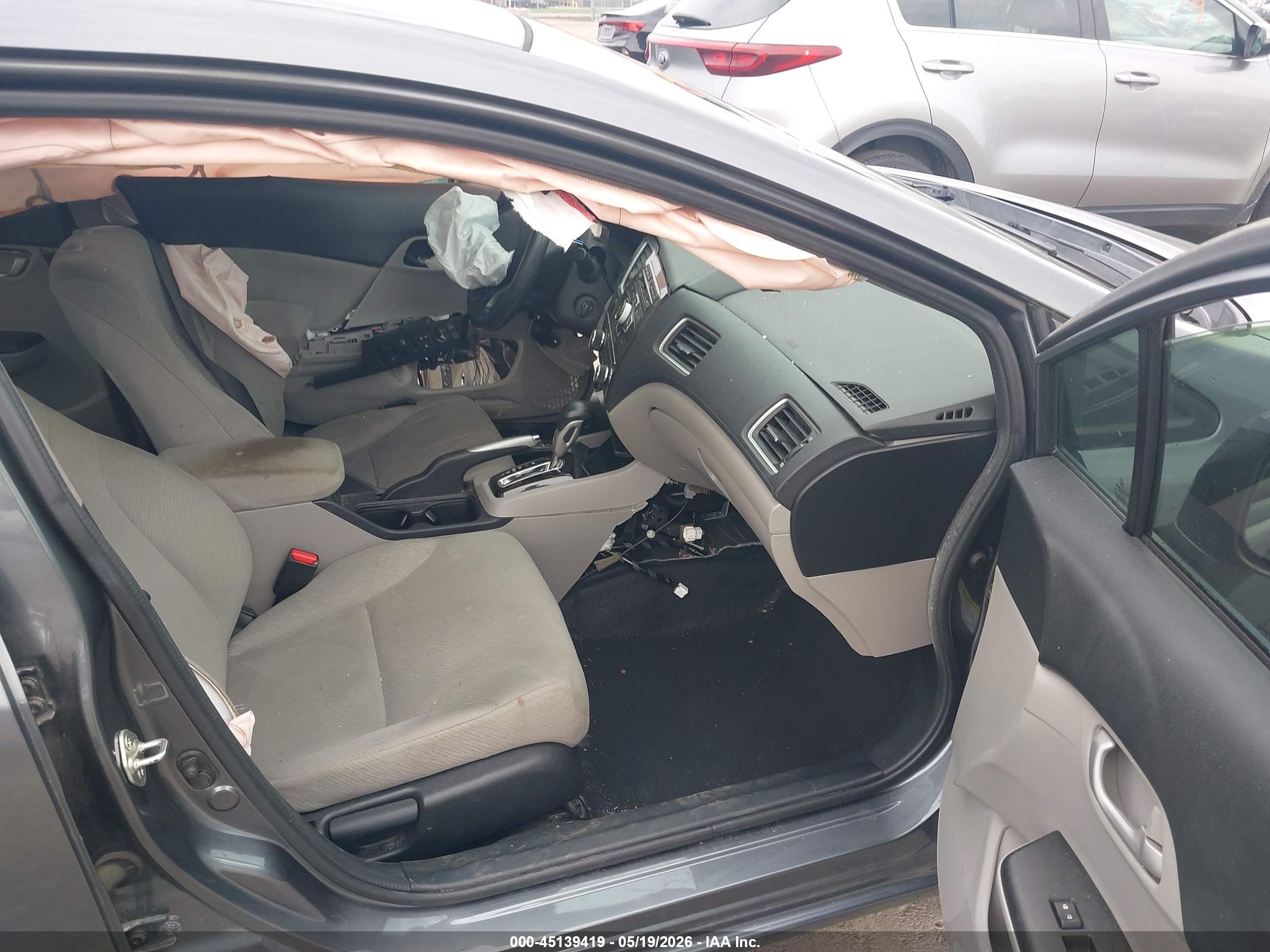 2013 Honda Civic Lx Gray vin: 19XFB2F50DE018384