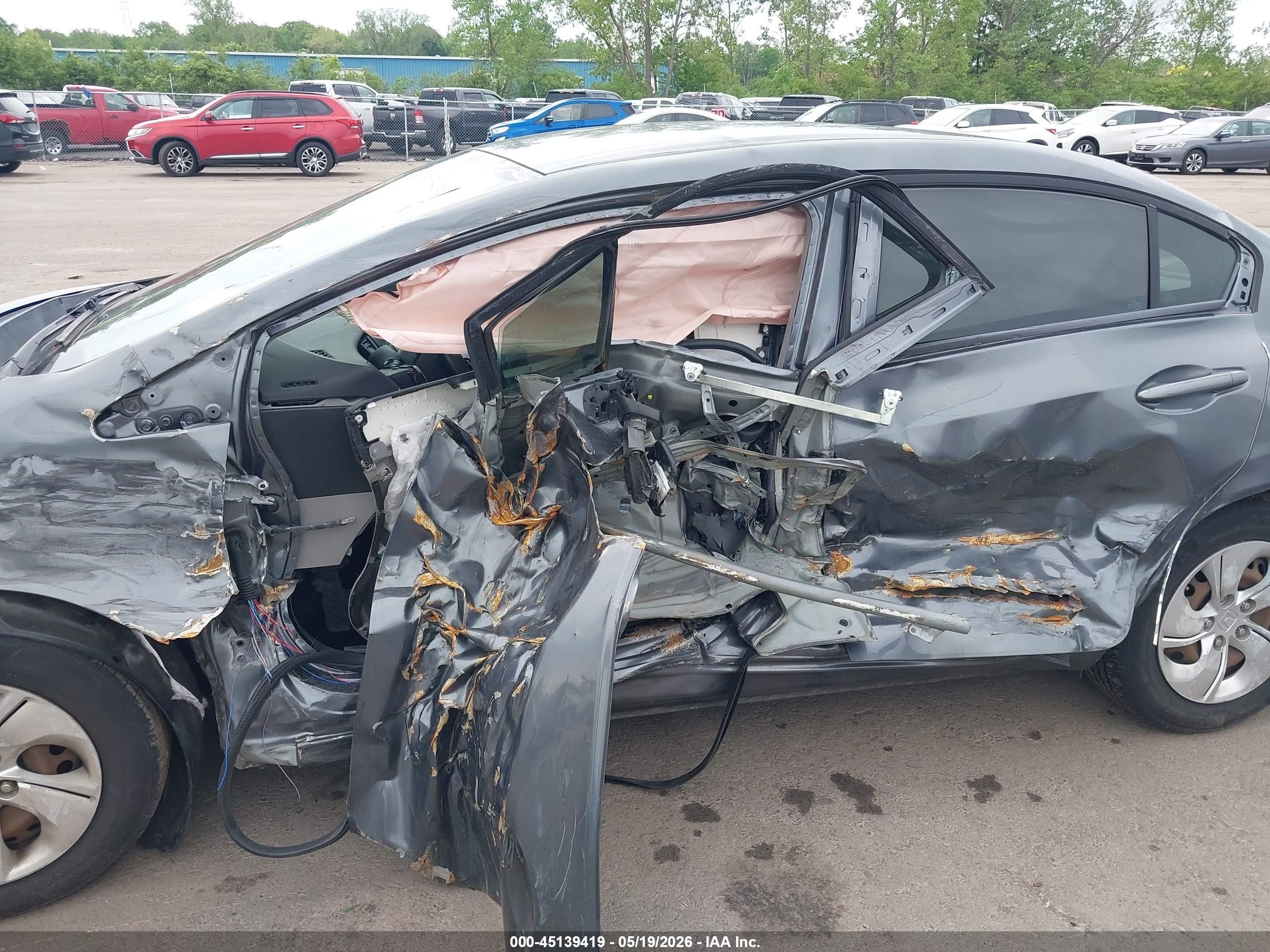 2013 Honda Civic Lx Gray vin: 19XFB2F50DE018384