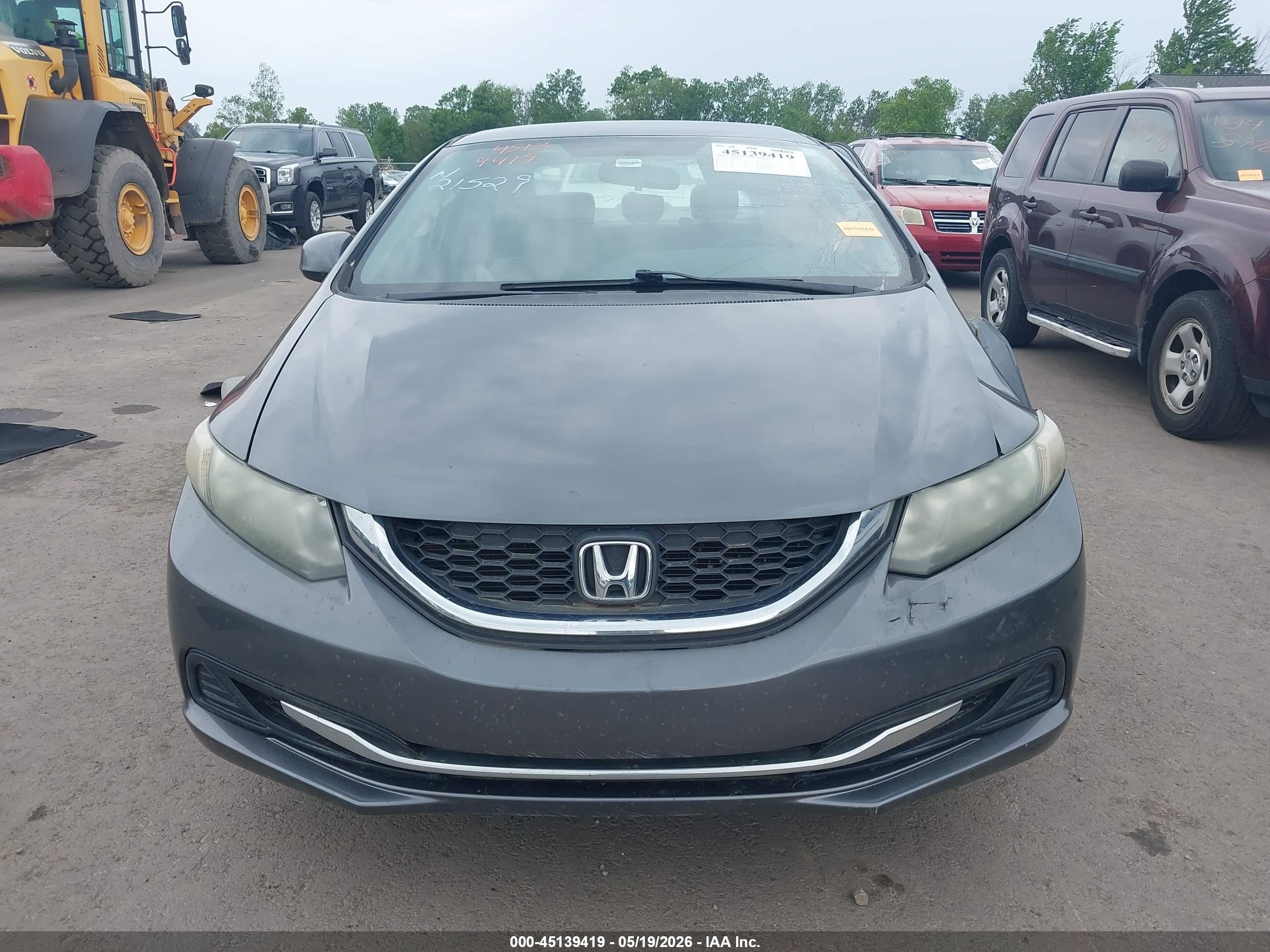 2013 Honda Civic Lx Gray vin: 19XFB2F50DE018384