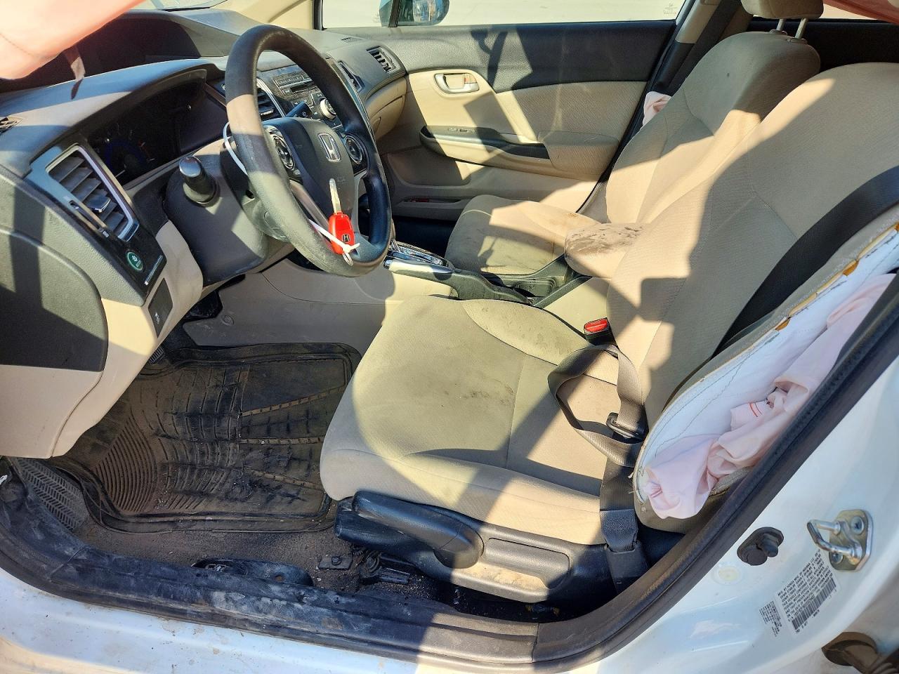 2013 Honda Civic Lx White vin: 19XFB2F50DE025402