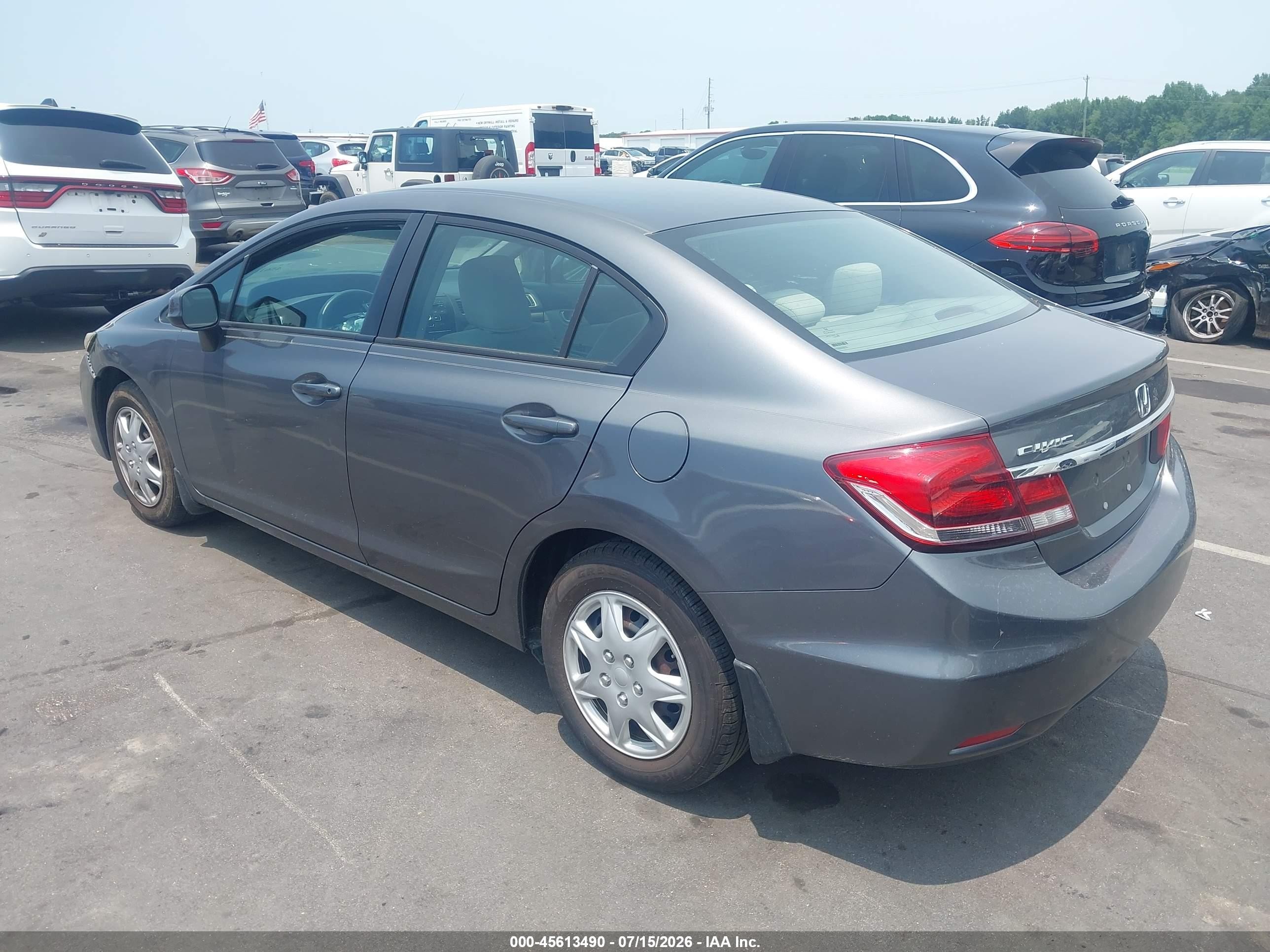 2013 Honda Civic Lx Gray vin: 19XFB2F50DE035296