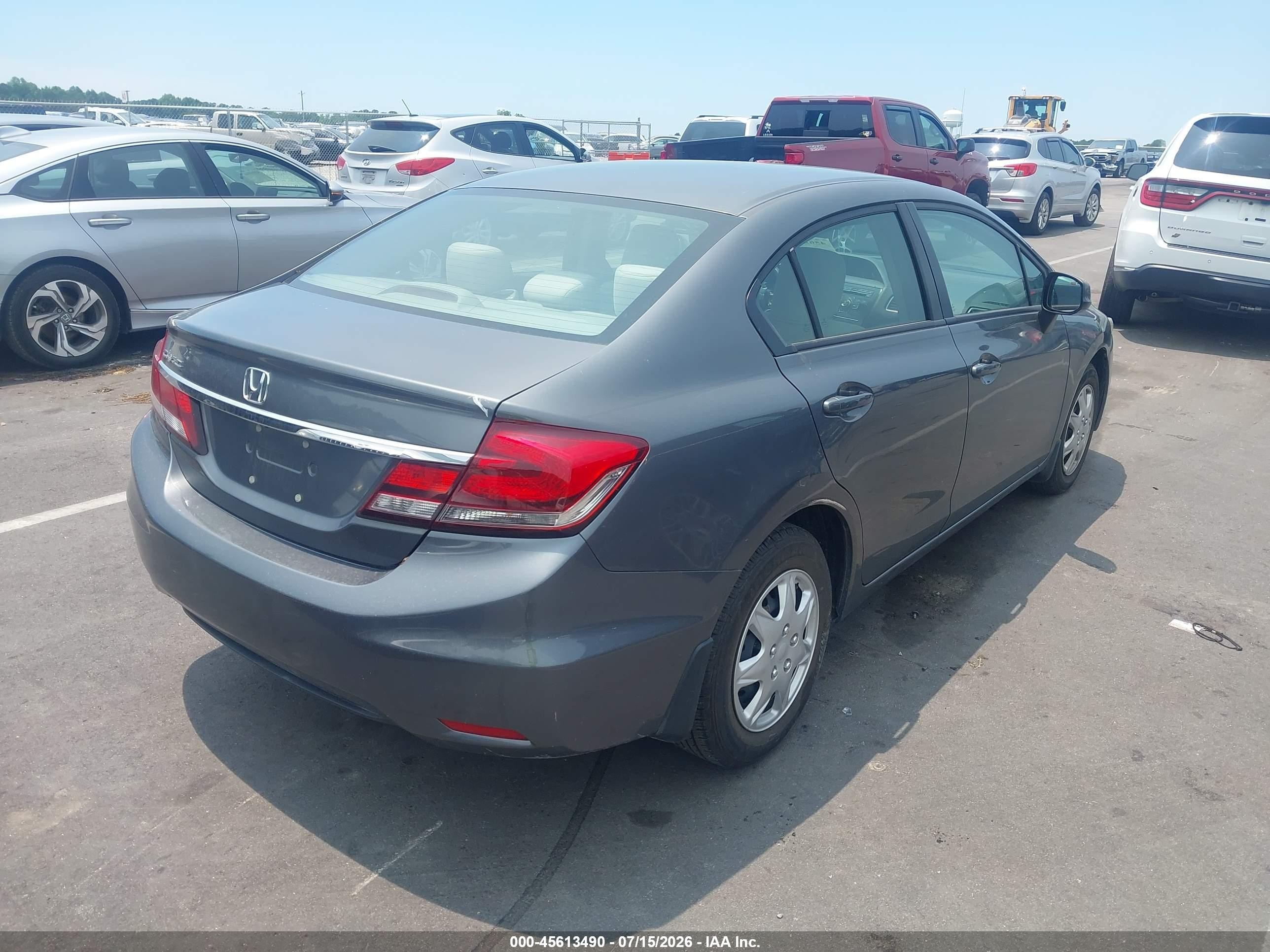 2013 Honda Civic Lx Gray vin: 19XFB2F50DE035296