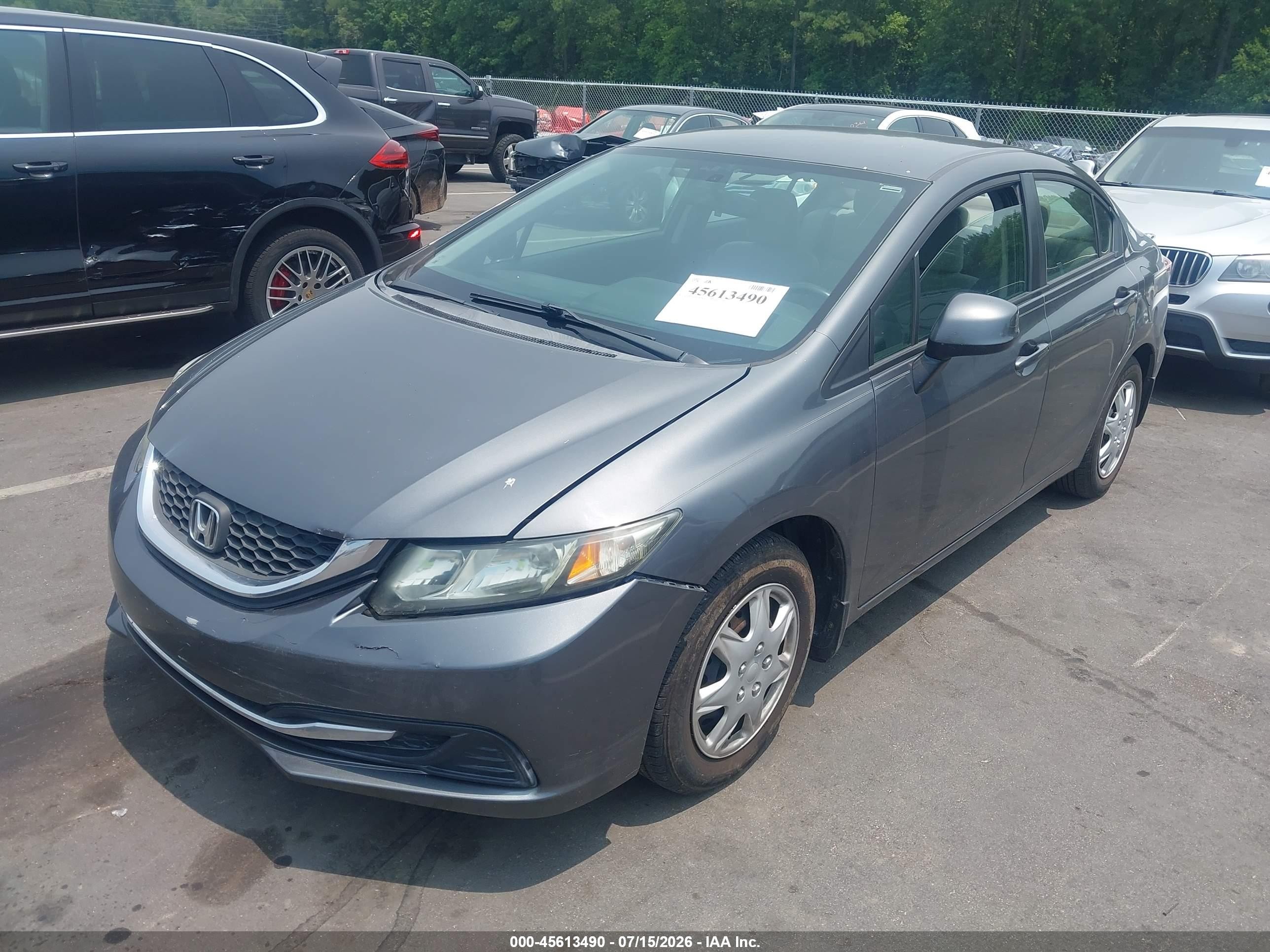 2013 Honda Civic Lx Gray vin: 19XFB2F50DE035296