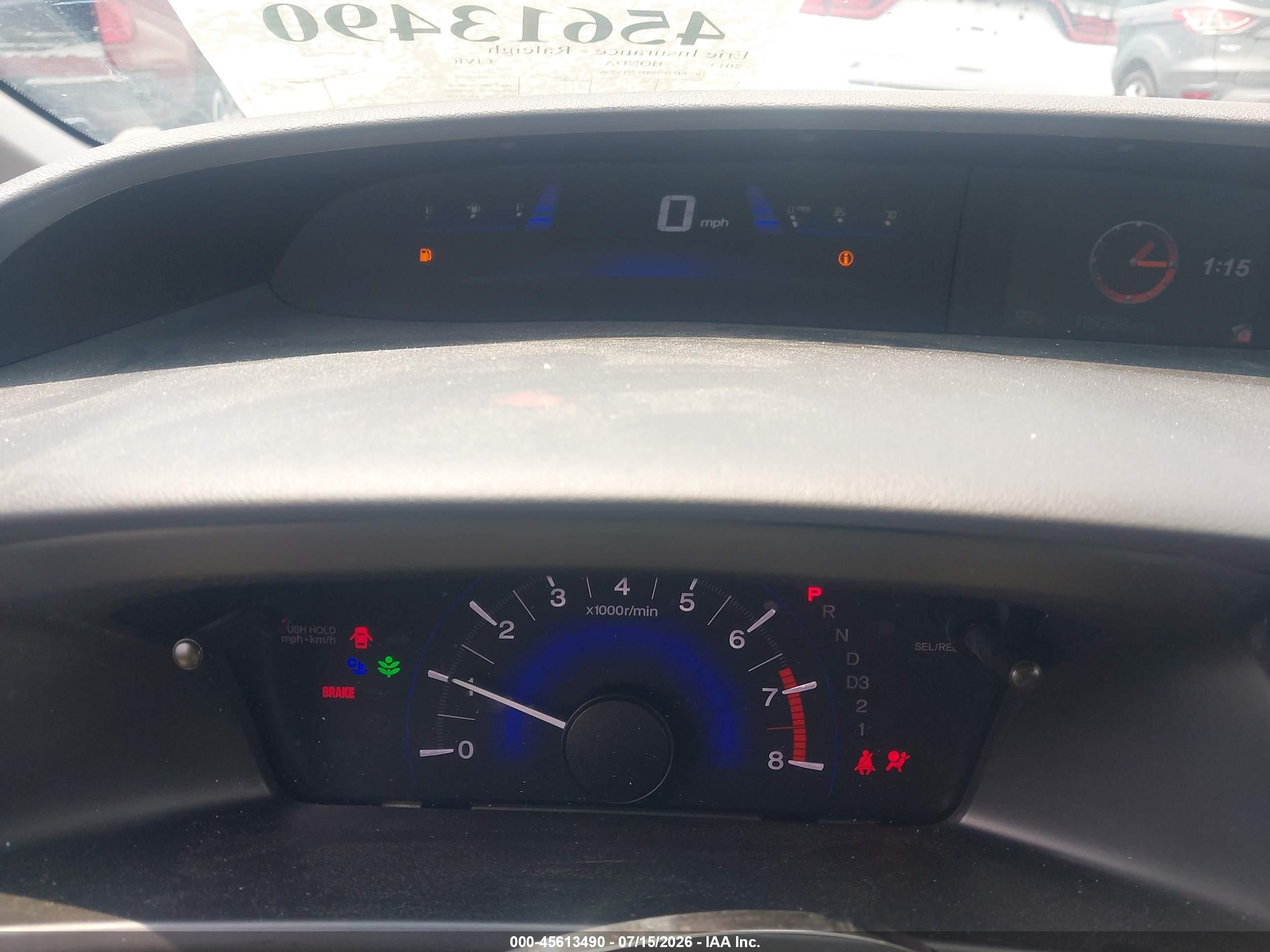 2013 Honda Civic Lx Gray vin: 19XFB2F50DE035296