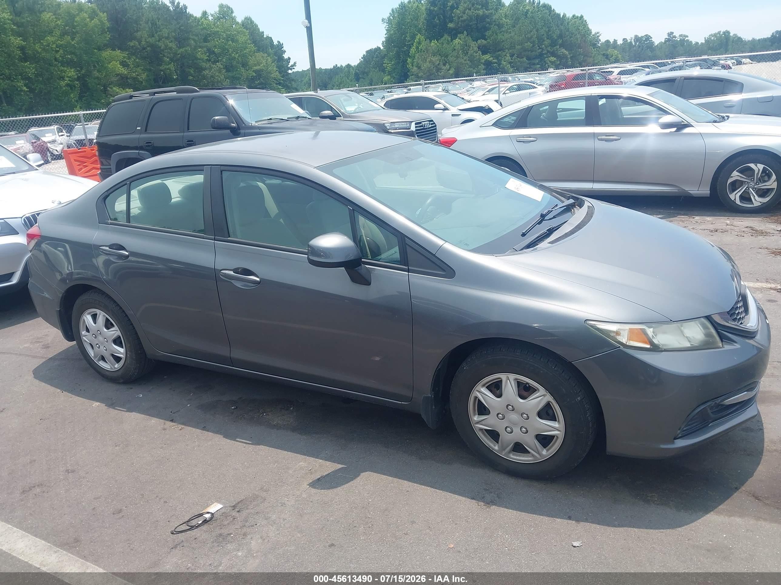 2013 Honda Civic Lx Gray vin: 19XFB2F50DE035296