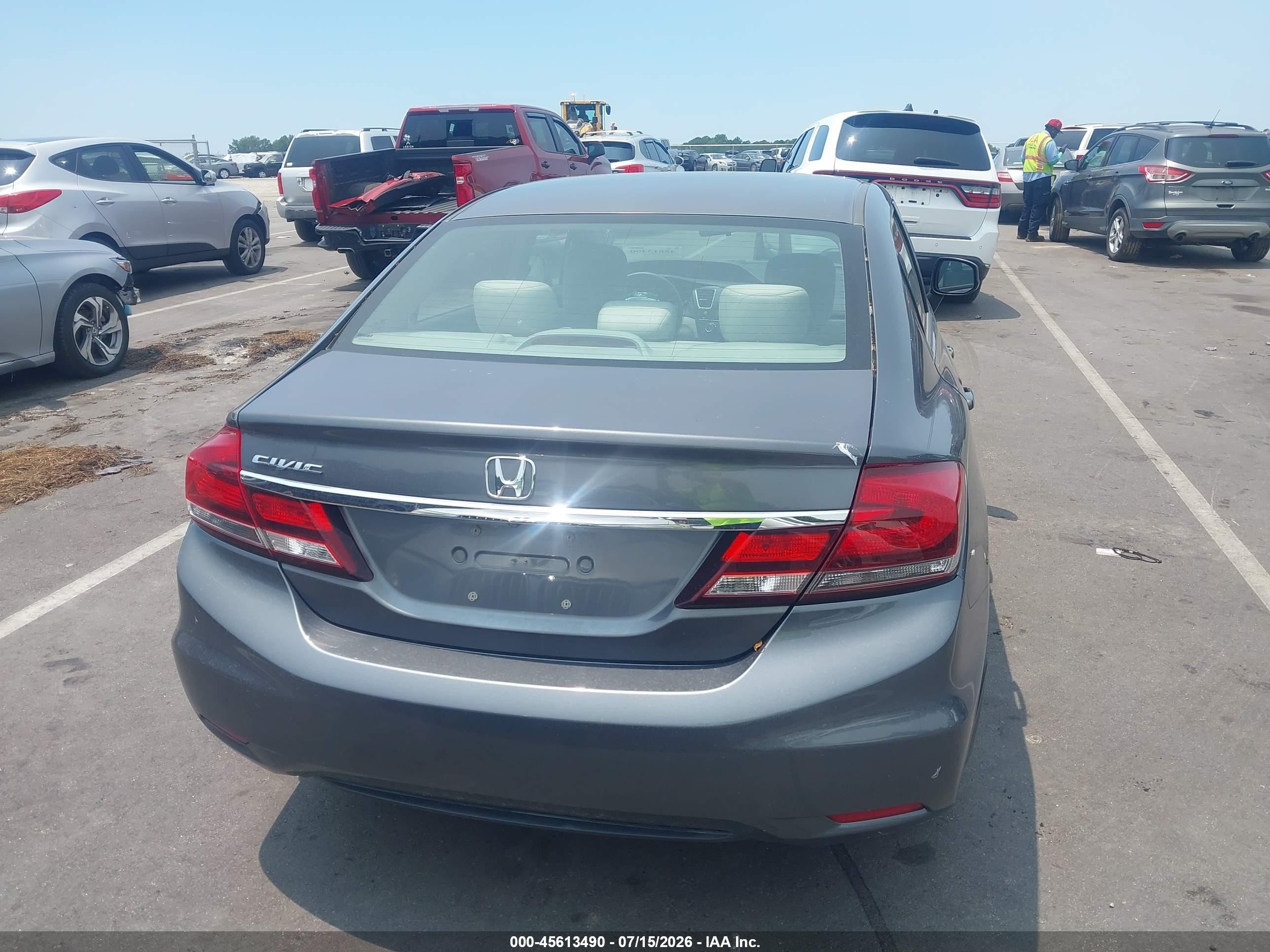 2013 Honda Civic Lx Gray vin: 19XFB2F50DE035296