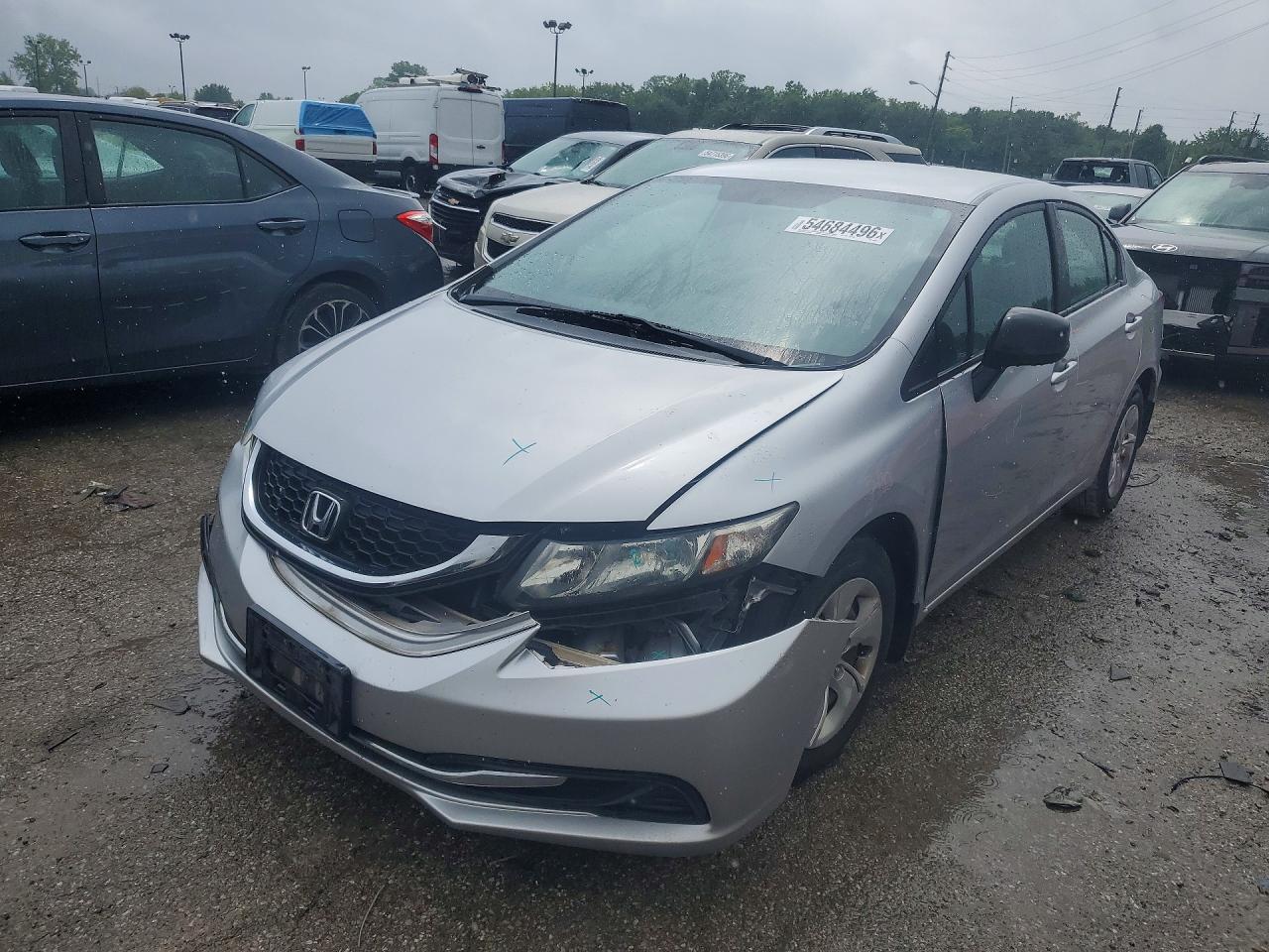 2013 Honda Civic Lx Silver vin: 19XFB2F50DE040093