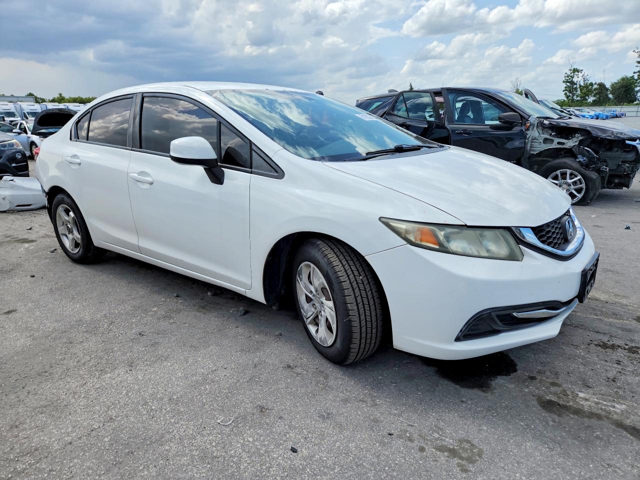 2013 Honda Civic Lx White vin: 19XFB2F50DE040854