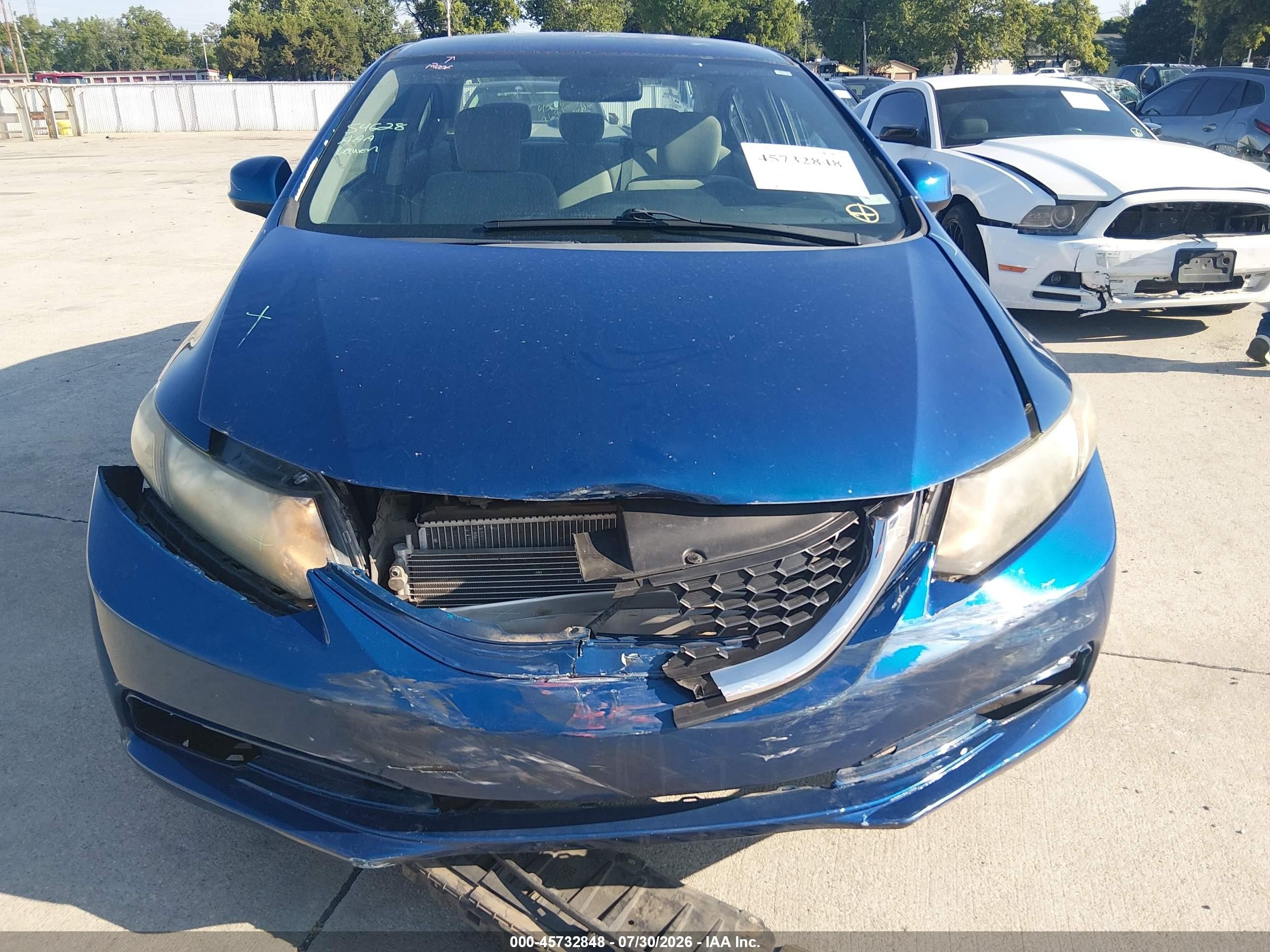 2013 Honda Civic Lx Blue vin: 19XFB2F50DE059985