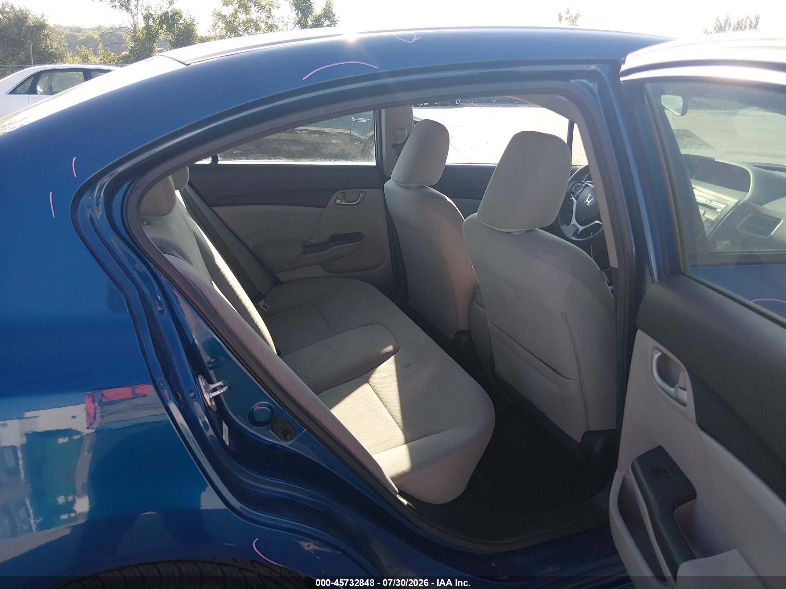 2013 Honda Civic Lx Blue vin: 19XFB2F50DE059985